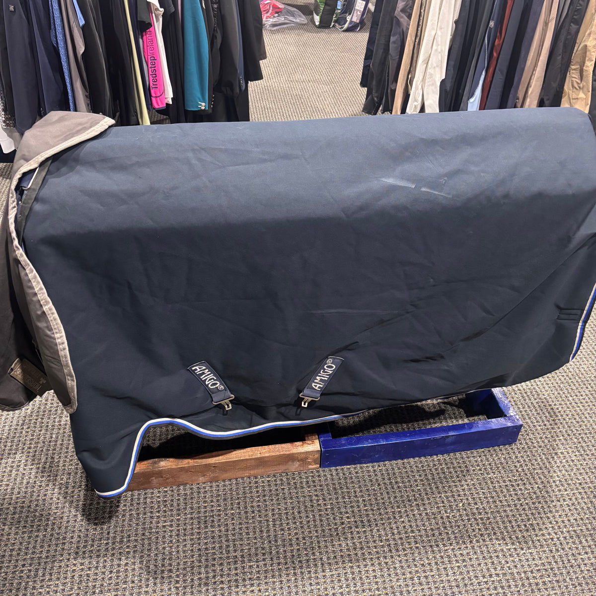 Used 66" Dark Navy Amigo Bravo Medium Turnout Blanket