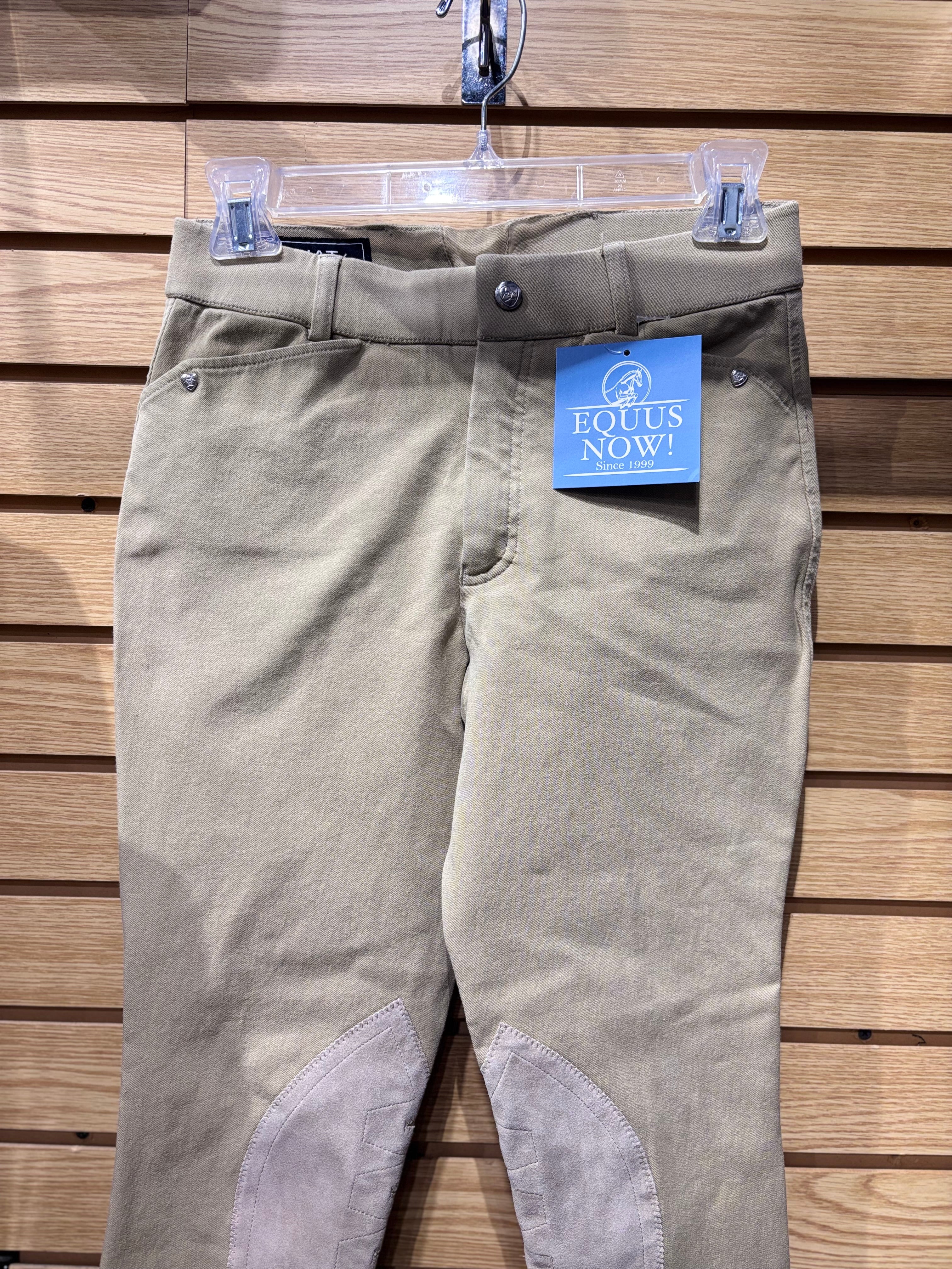 Used Youth 14 Tan Ariat Heritage Knee Patch Breeches
