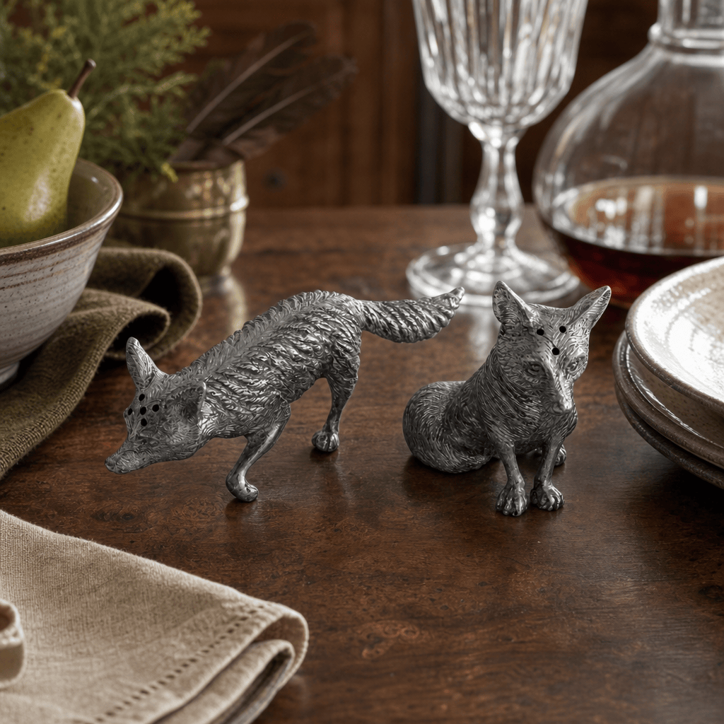 Pewter Foxes Salt & Pepper Set