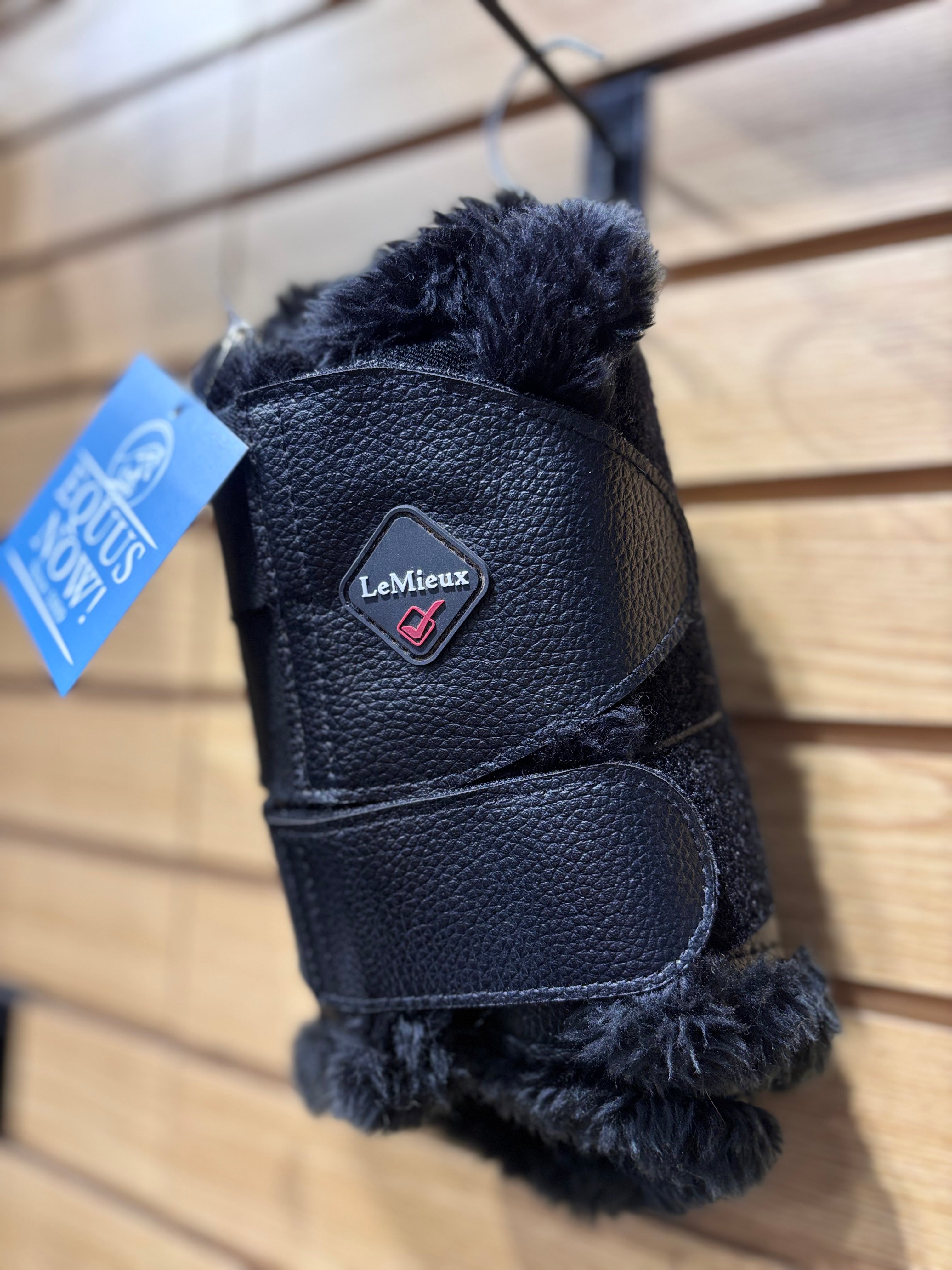Used Medium LeMieux Fleece Lined Brushing Boots Black