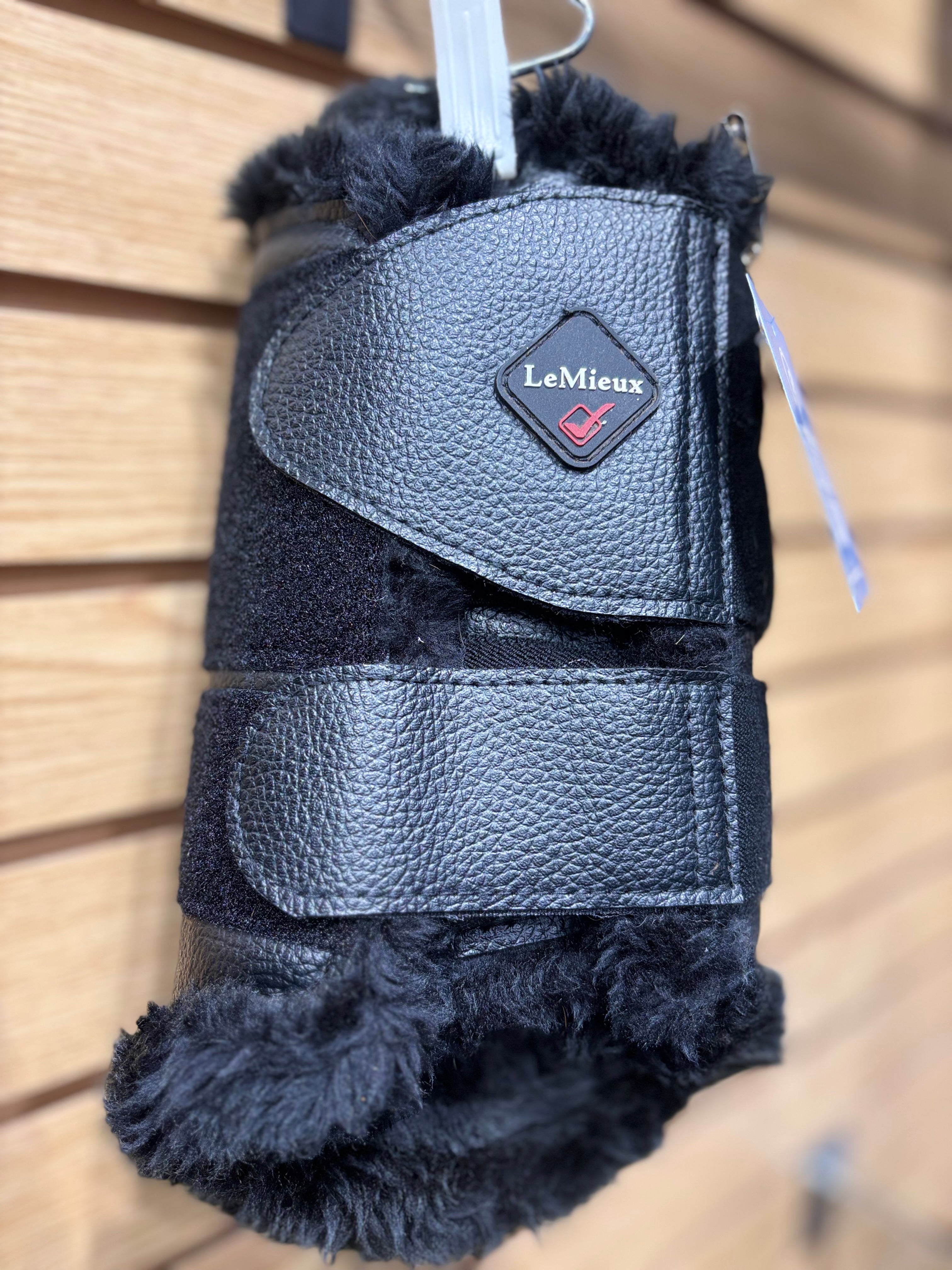 Used Large LeMieux Fleece Lined Brushing Boots Black