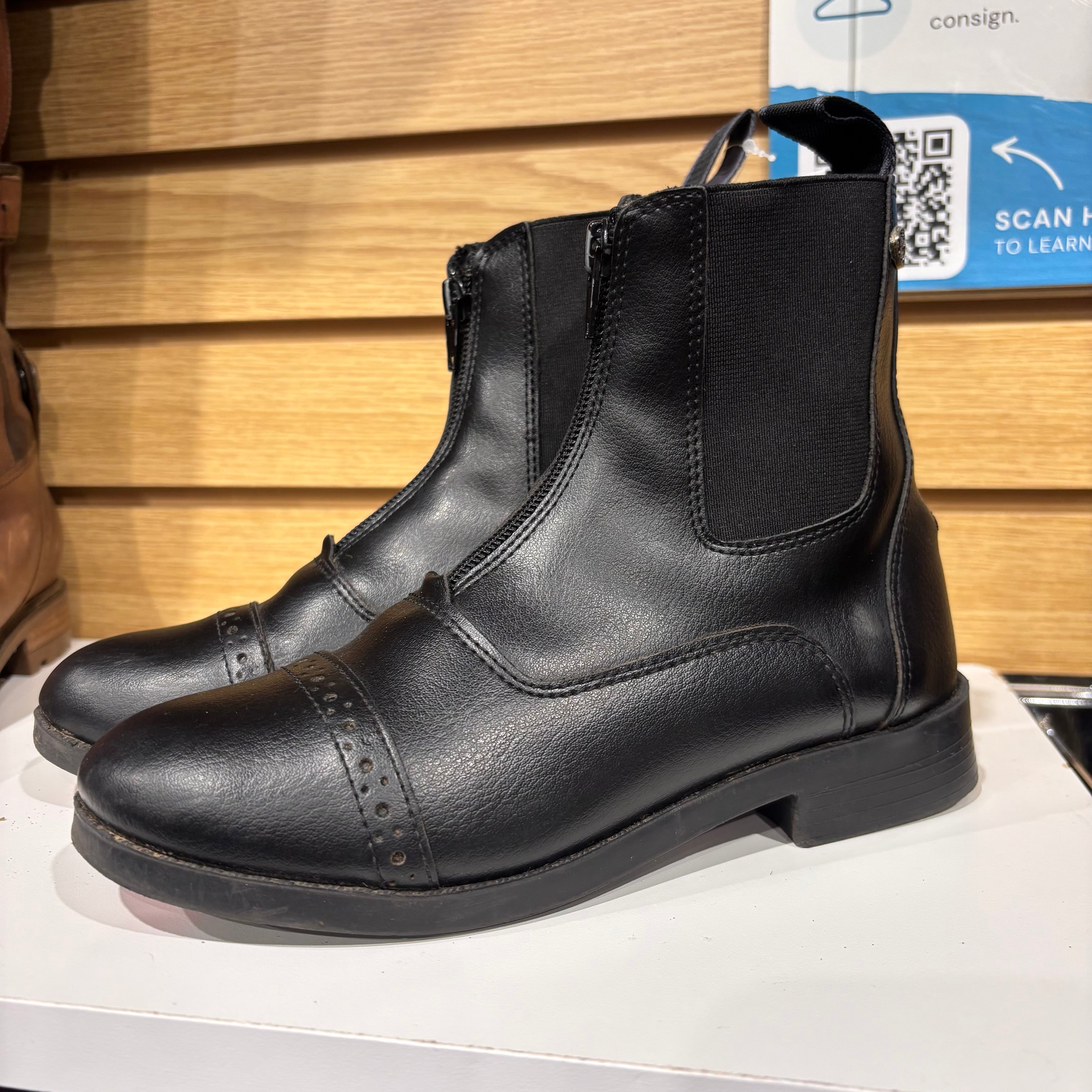 Used Equistar 4C Black Zip Paddock Boots