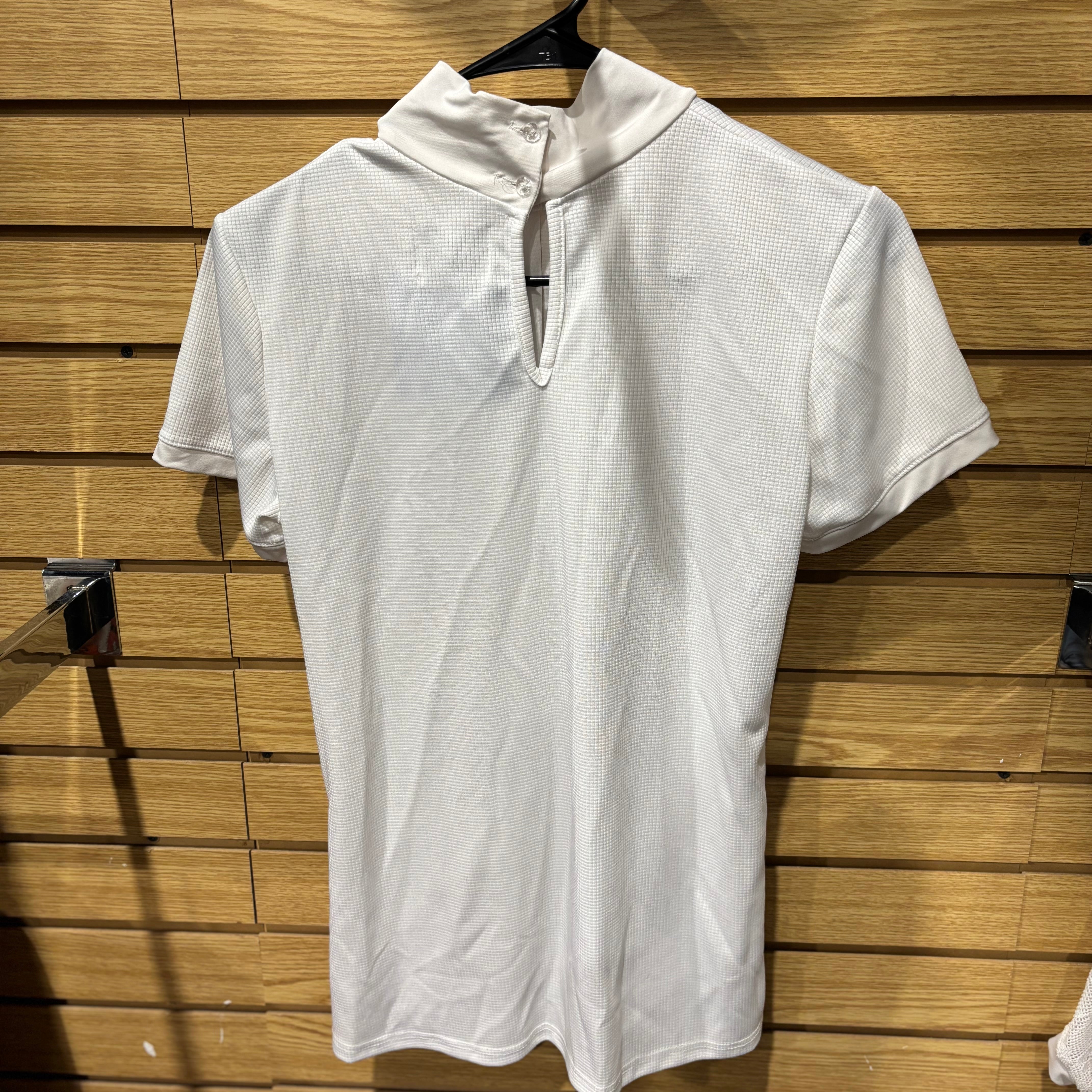 Used Large White Cavalliera Show Shirt Short Sleeve
