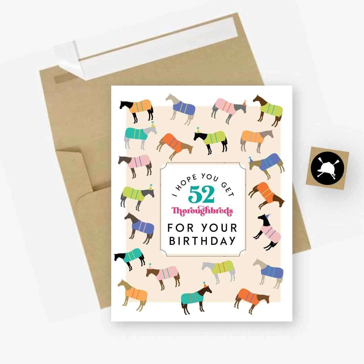 Hunt Seat Paper Co 52 Thoroughbreds Birthday Card - sku to order - 60031628