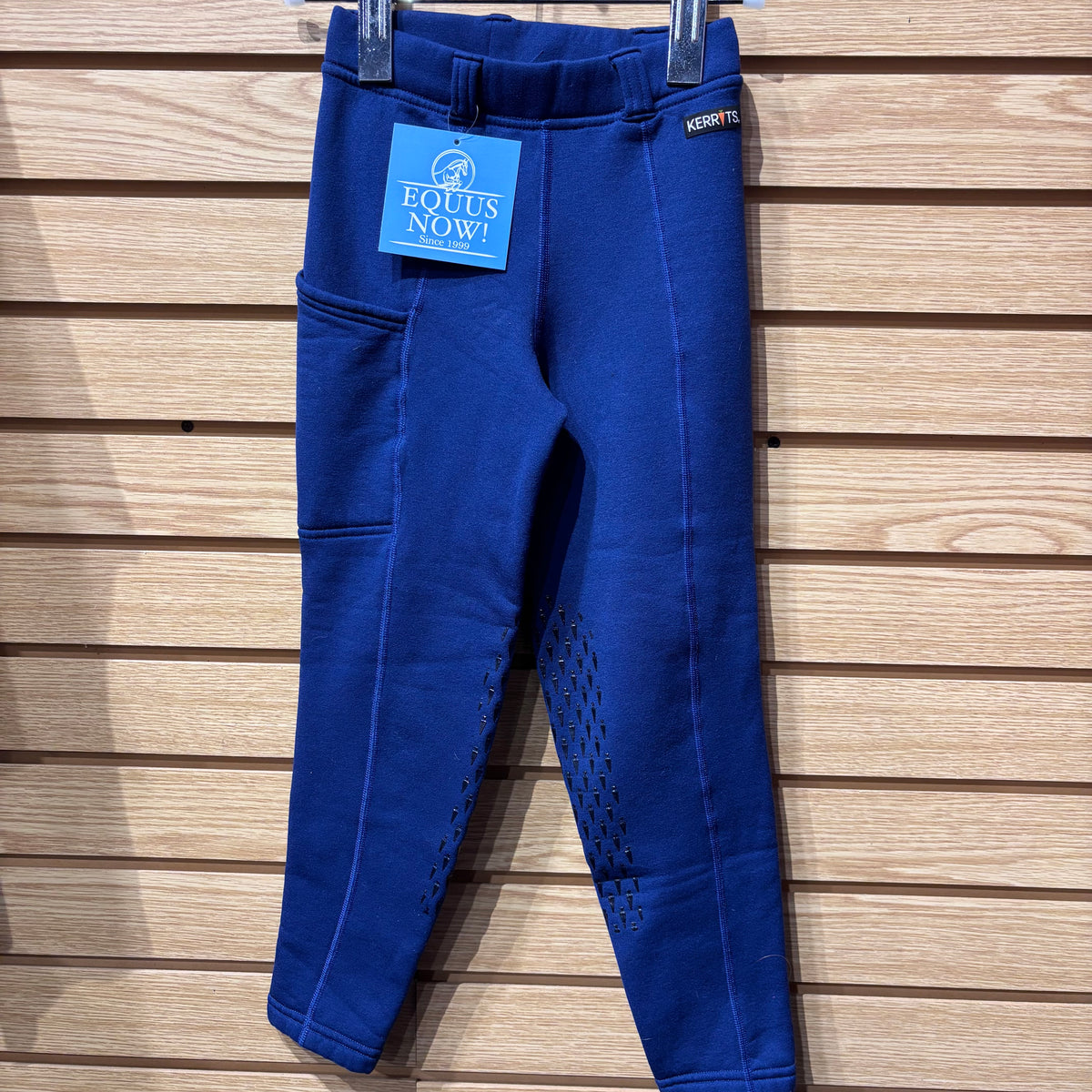 Used Youth Small Blue Kerrits Fleece Lined Silicone Knee Patch Breech
