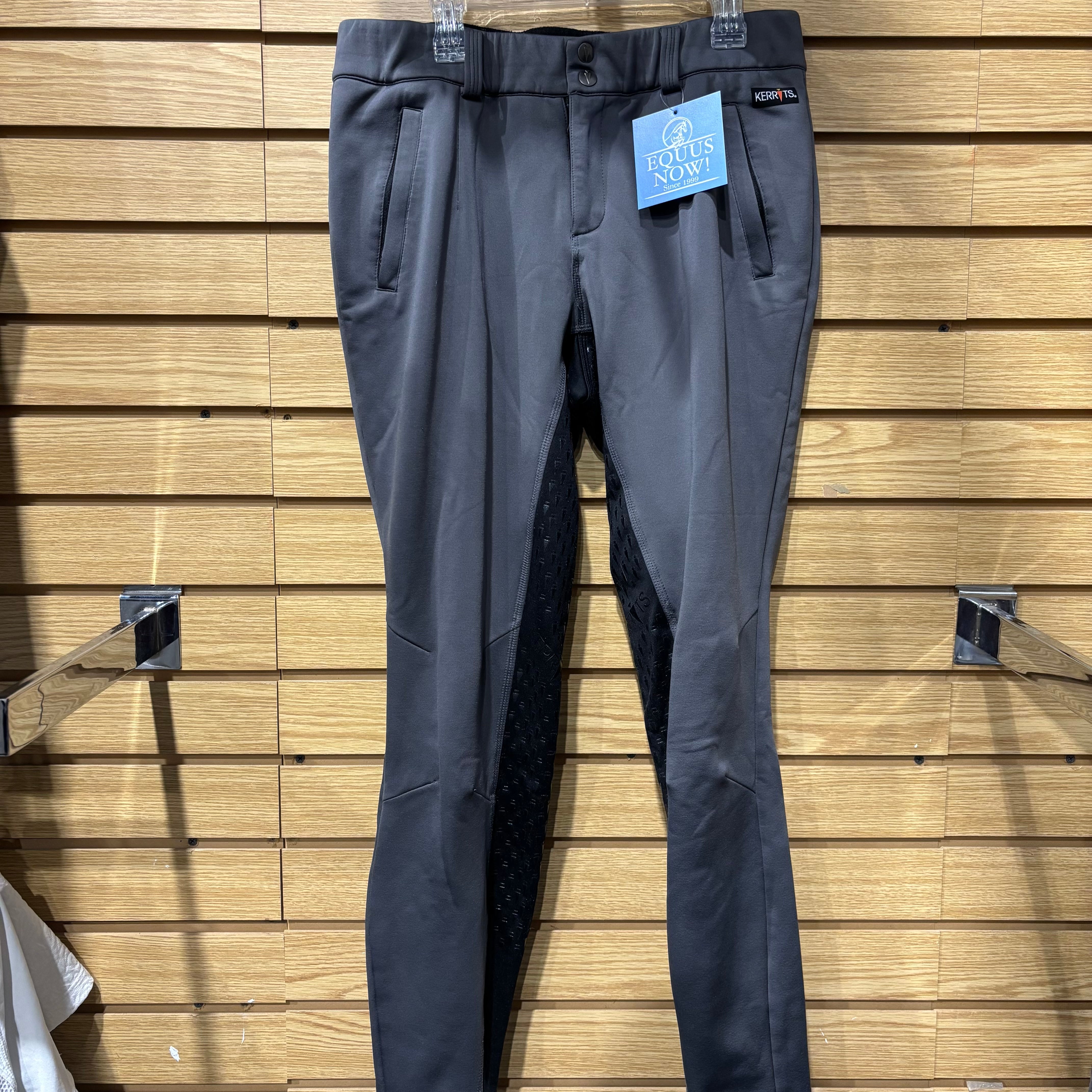 Used Large Grey Kerrits Winter Breeches