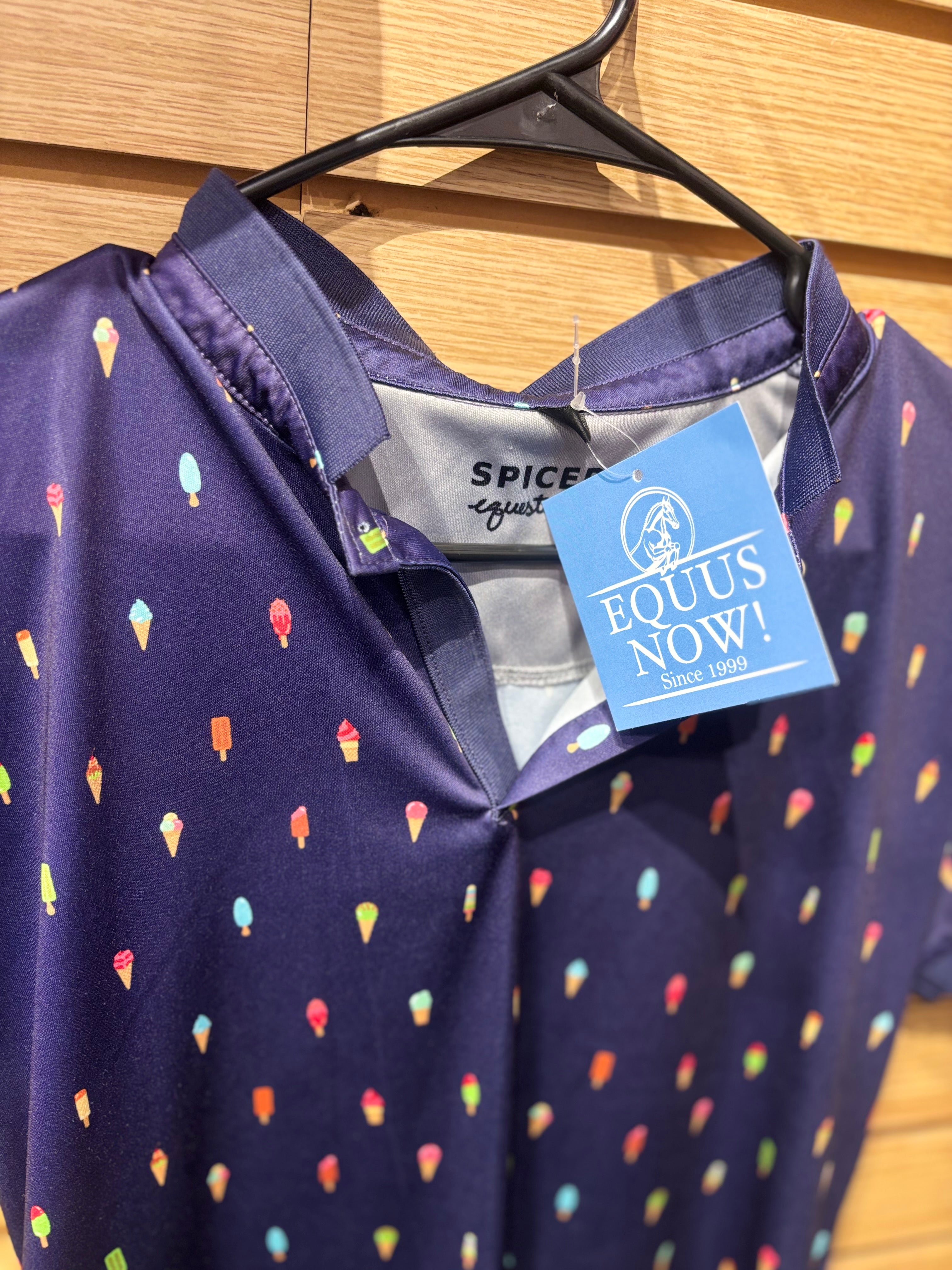 Used Spiced Equestrian Large Navy Ice Cream Polo