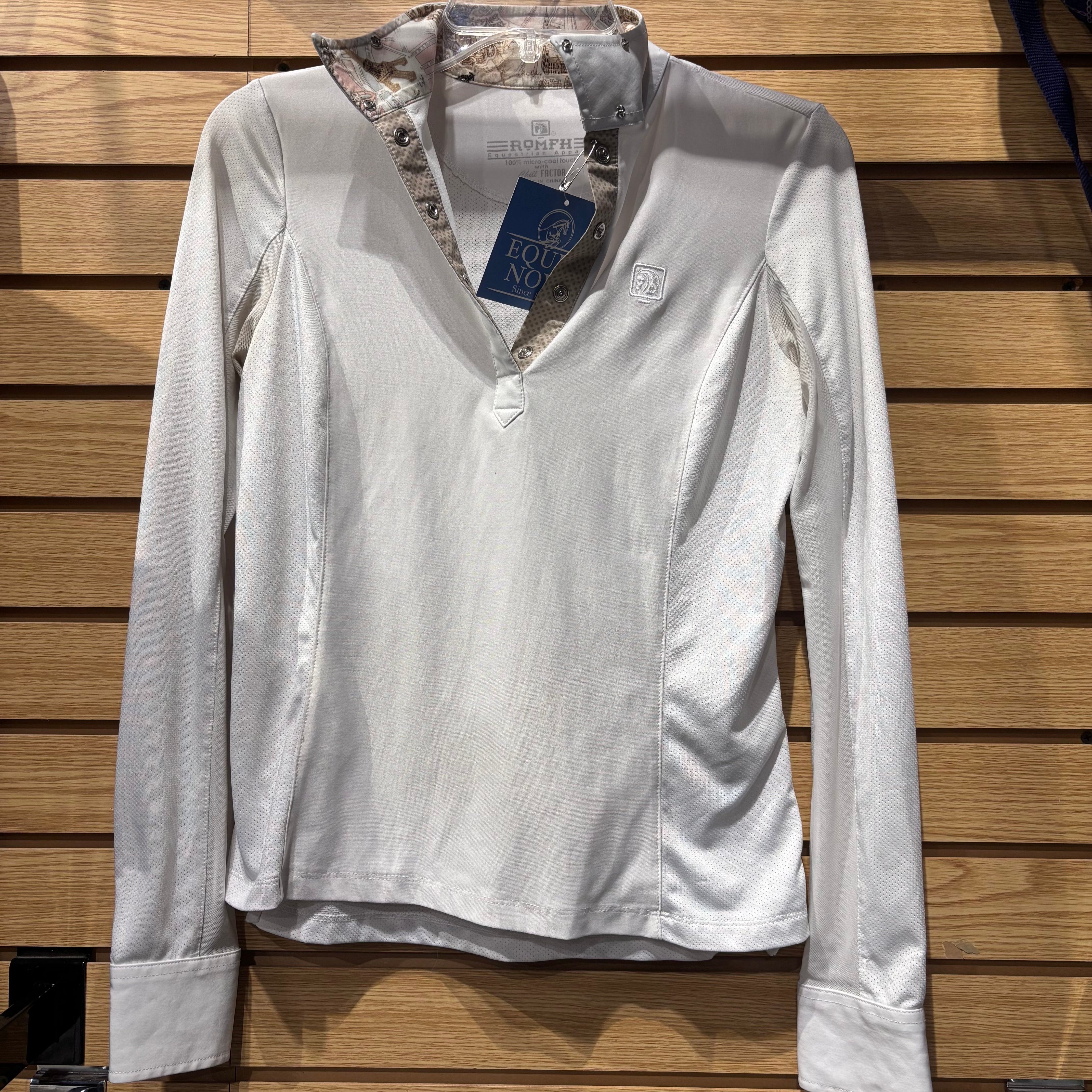 Used XS White Romfh Long Sleeve Show Shirt