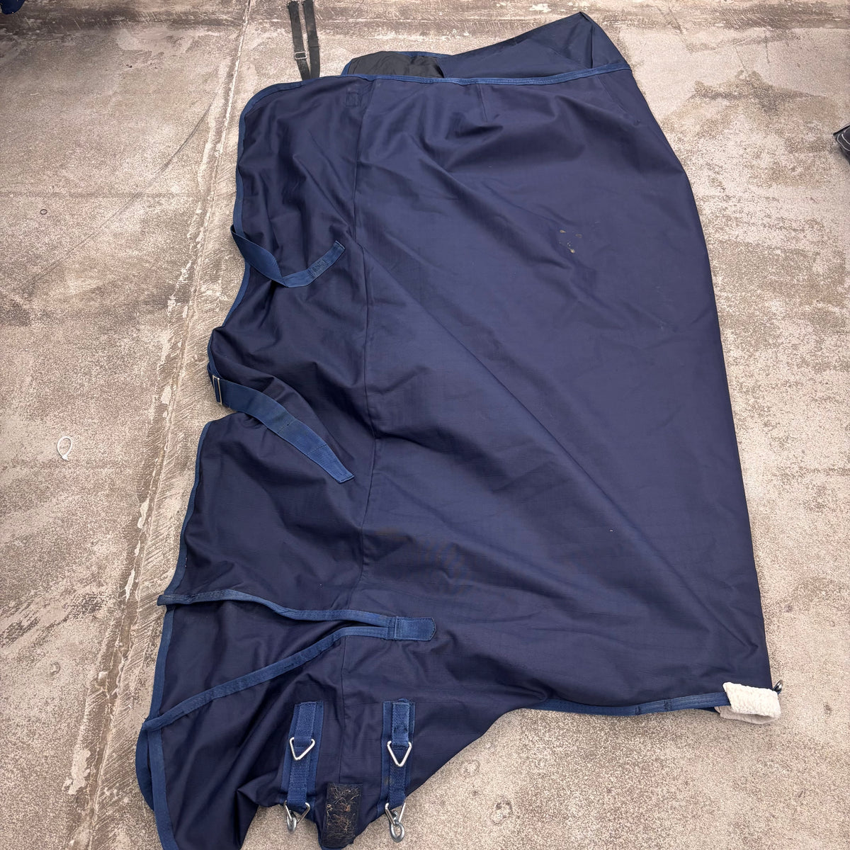 Used 78" Navy Rider's Horse Clothing International Turnout Blanket Medium-Heavy