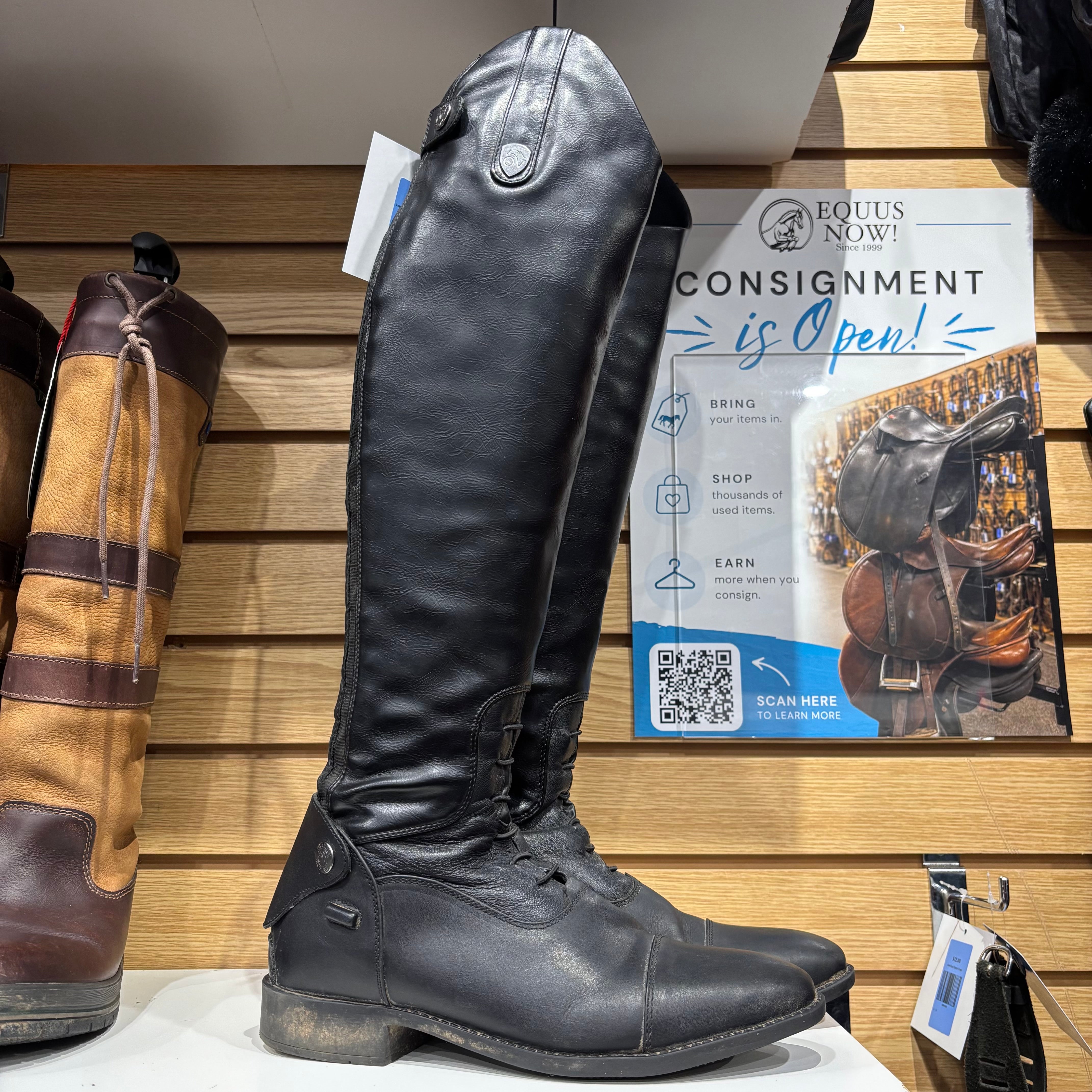 Used 8 Black Ovation Sophia Tall Boots