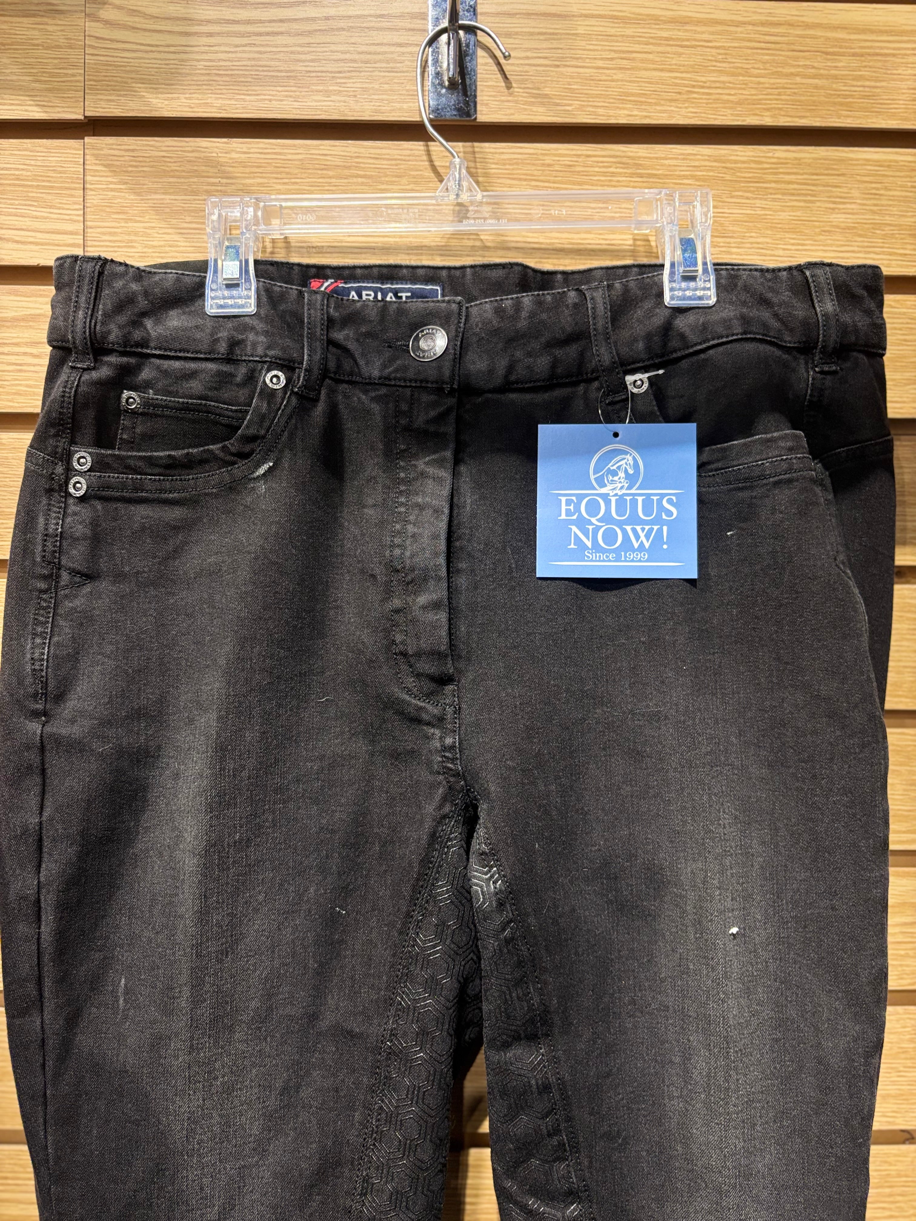 Used Ariat 34 Black/Denim Full Seat Breeches