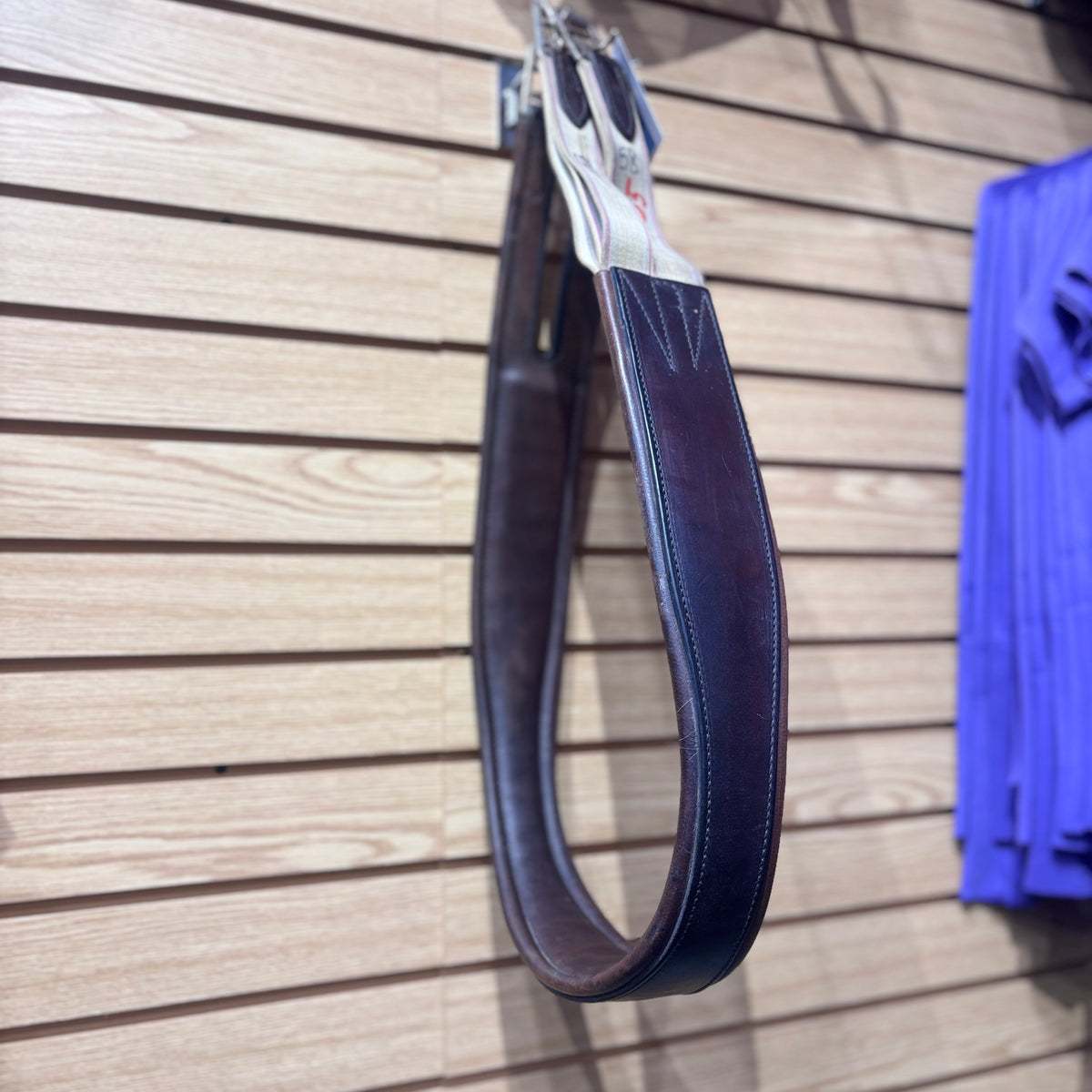 Used 58" Brown Perris Elastic One Side Leather Girth