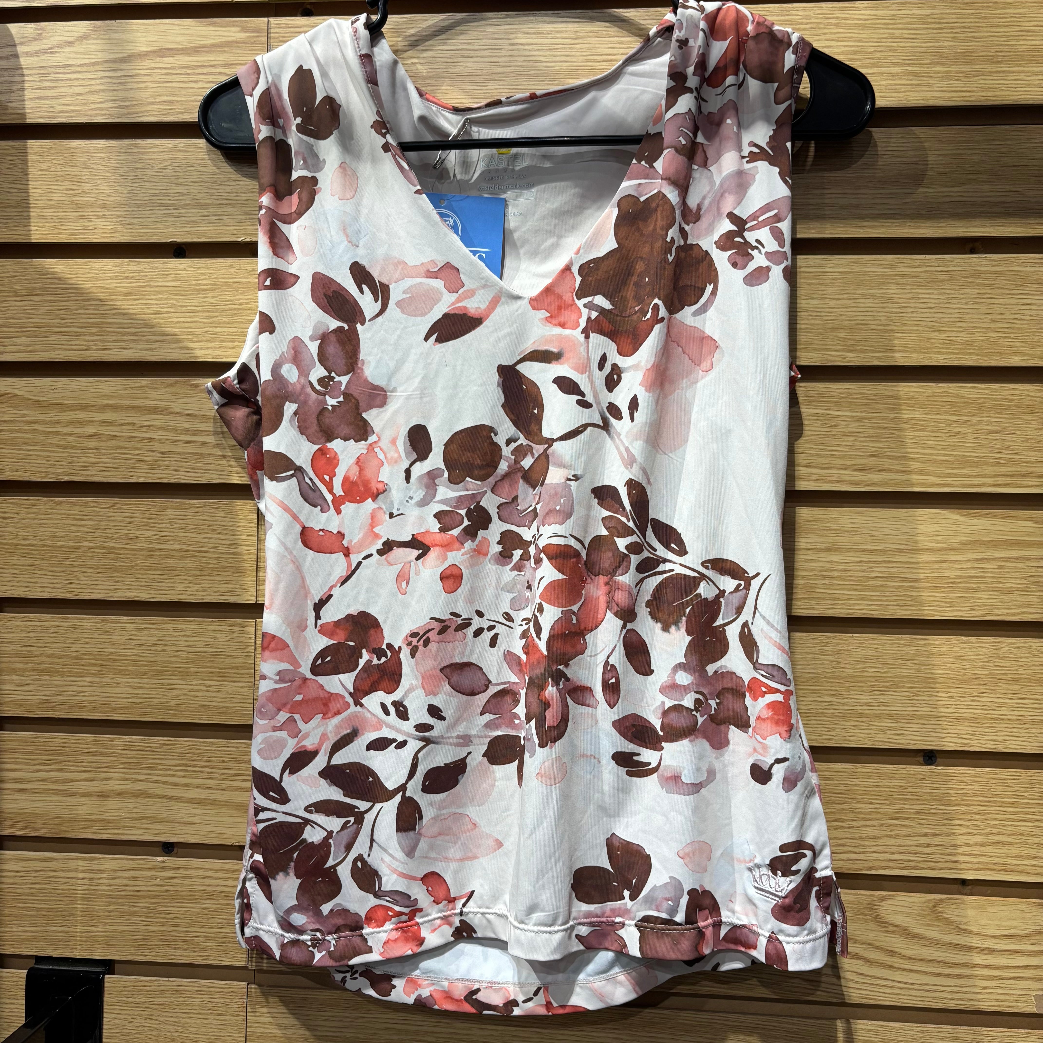 Used Small Pink Floral Kastel Denmark Tank Top