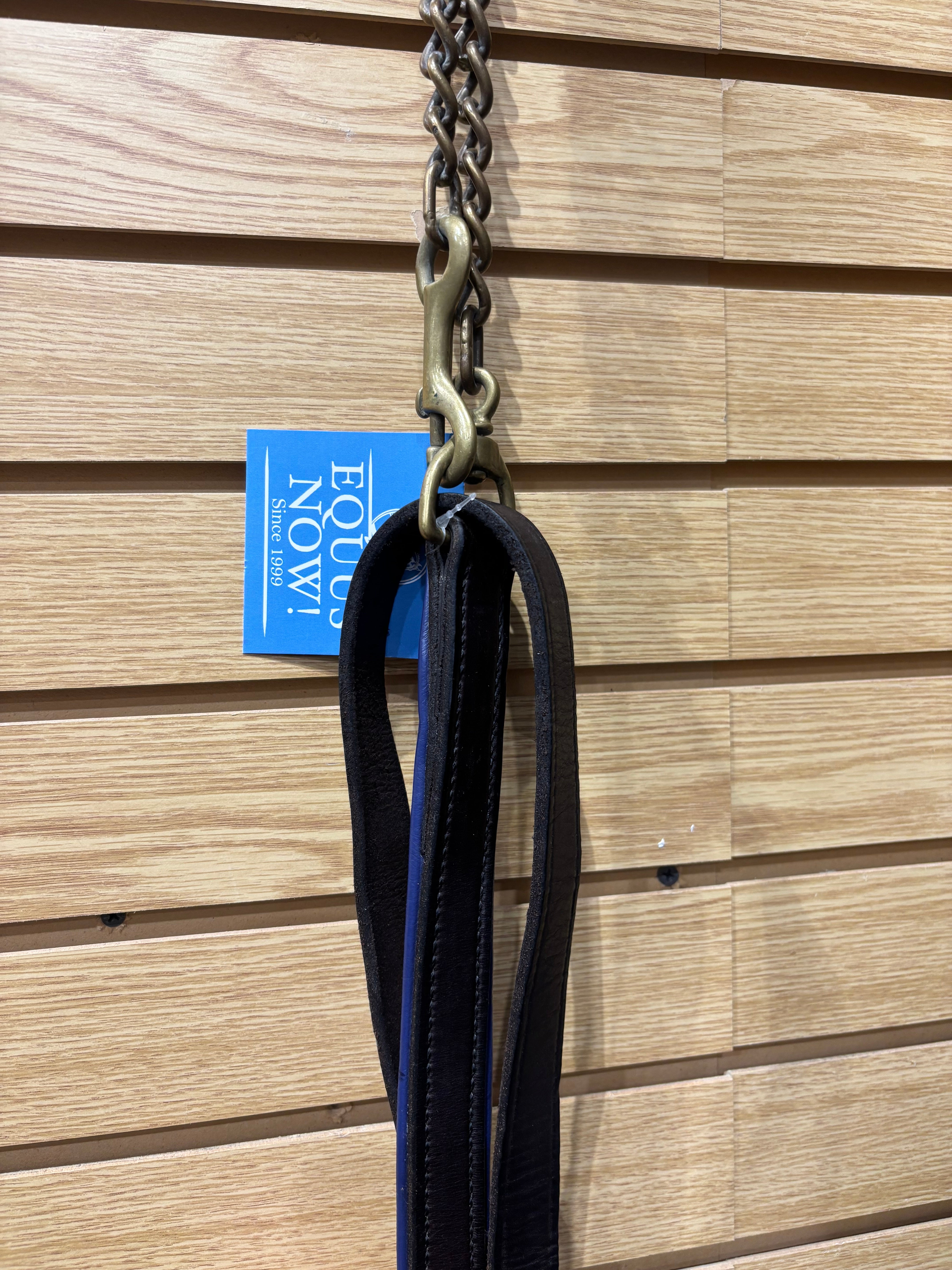 Used Blue & Brown Leather Lead with Chain
