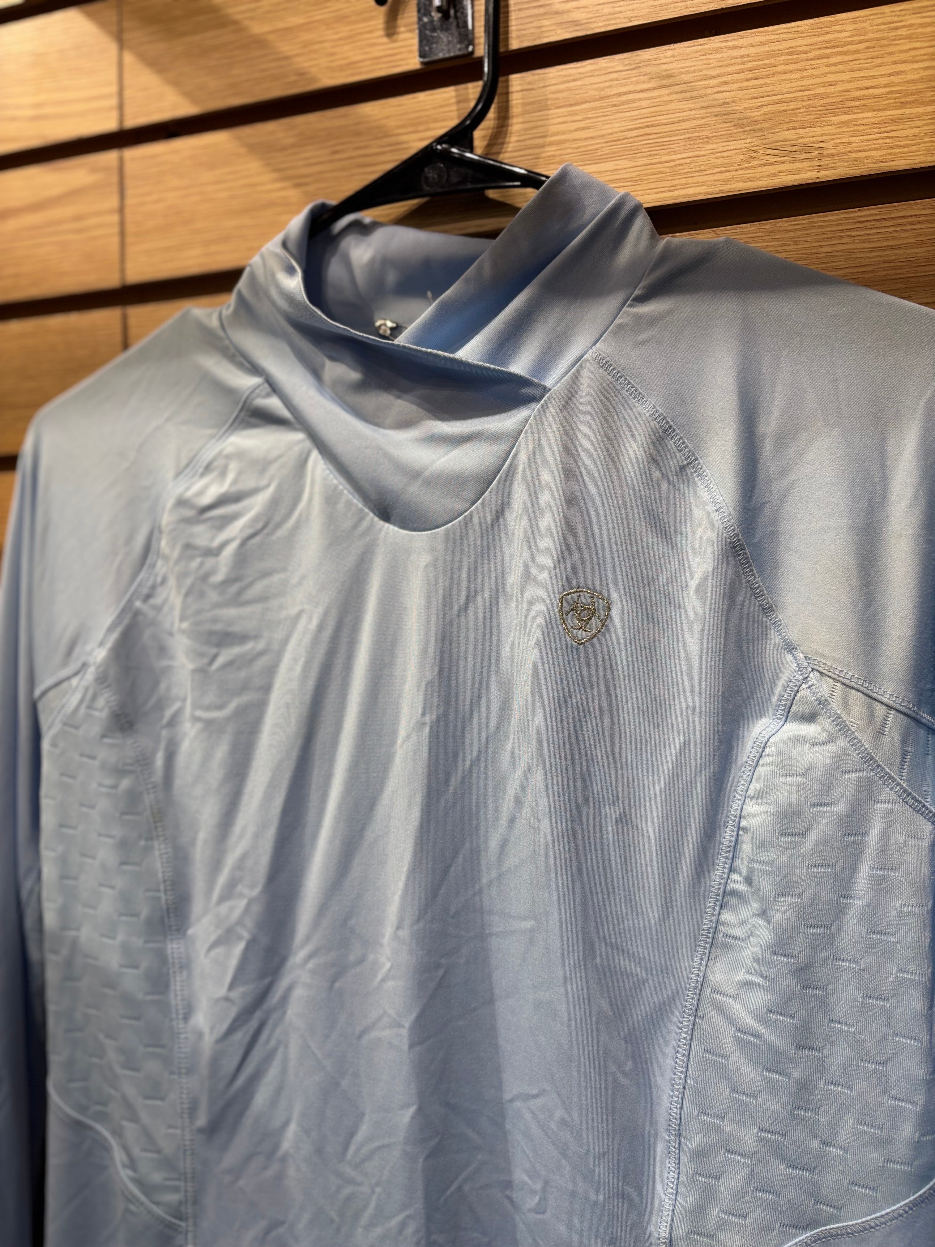 Used Medium Baby Blue Ariat Tek Mock Neck Sun Shirt