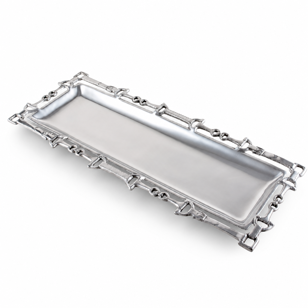 Equestrian Oblong Tray W/Openwork