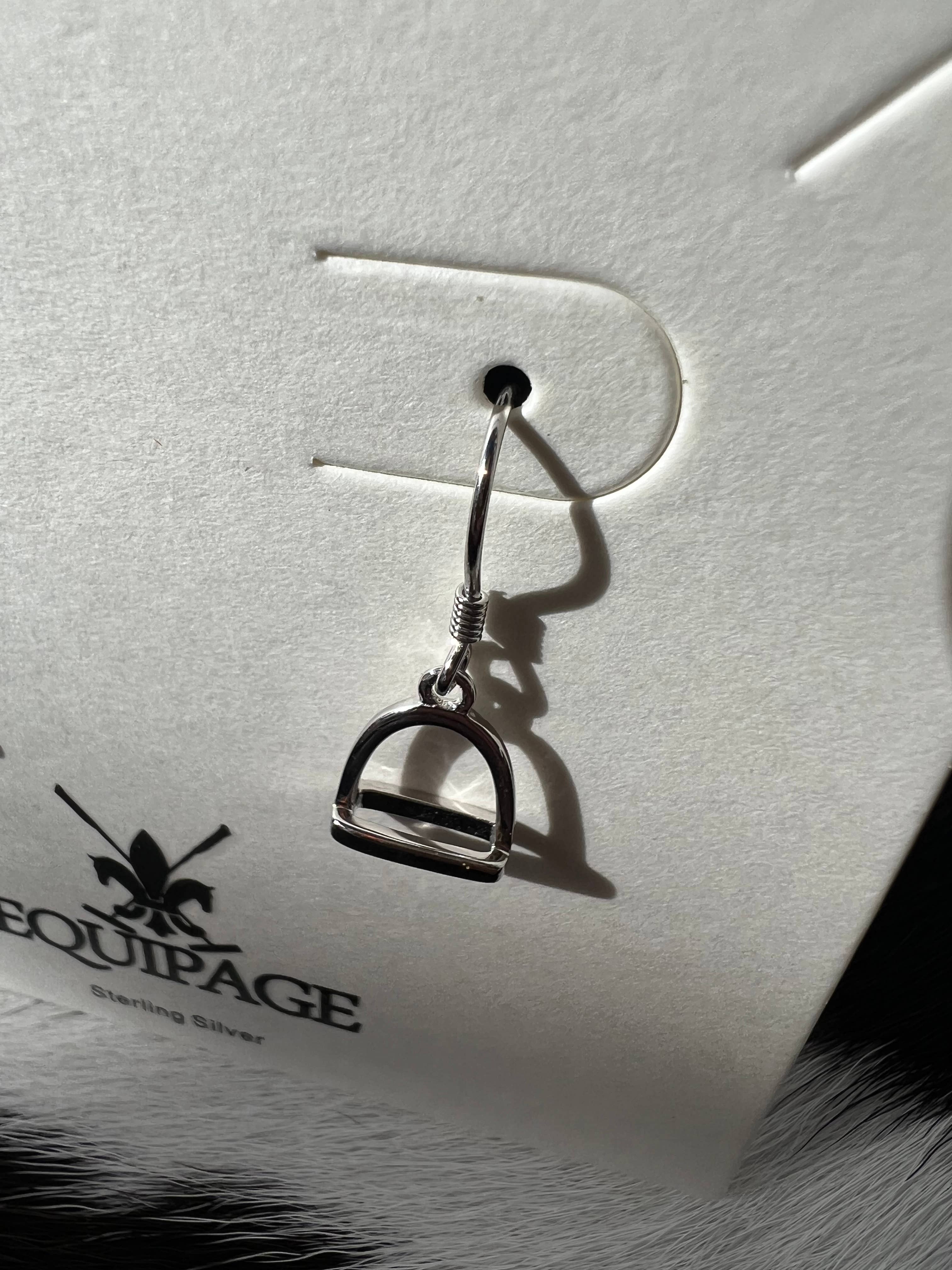 English Stirrup Iron Sterling Silver Dangle Earrings