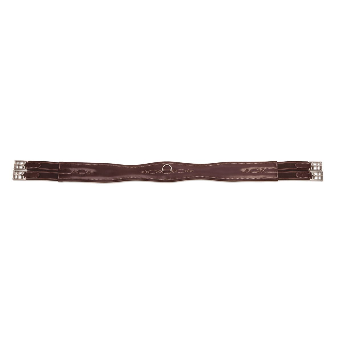 Shires Leather Overlay Girth - Dark Havana