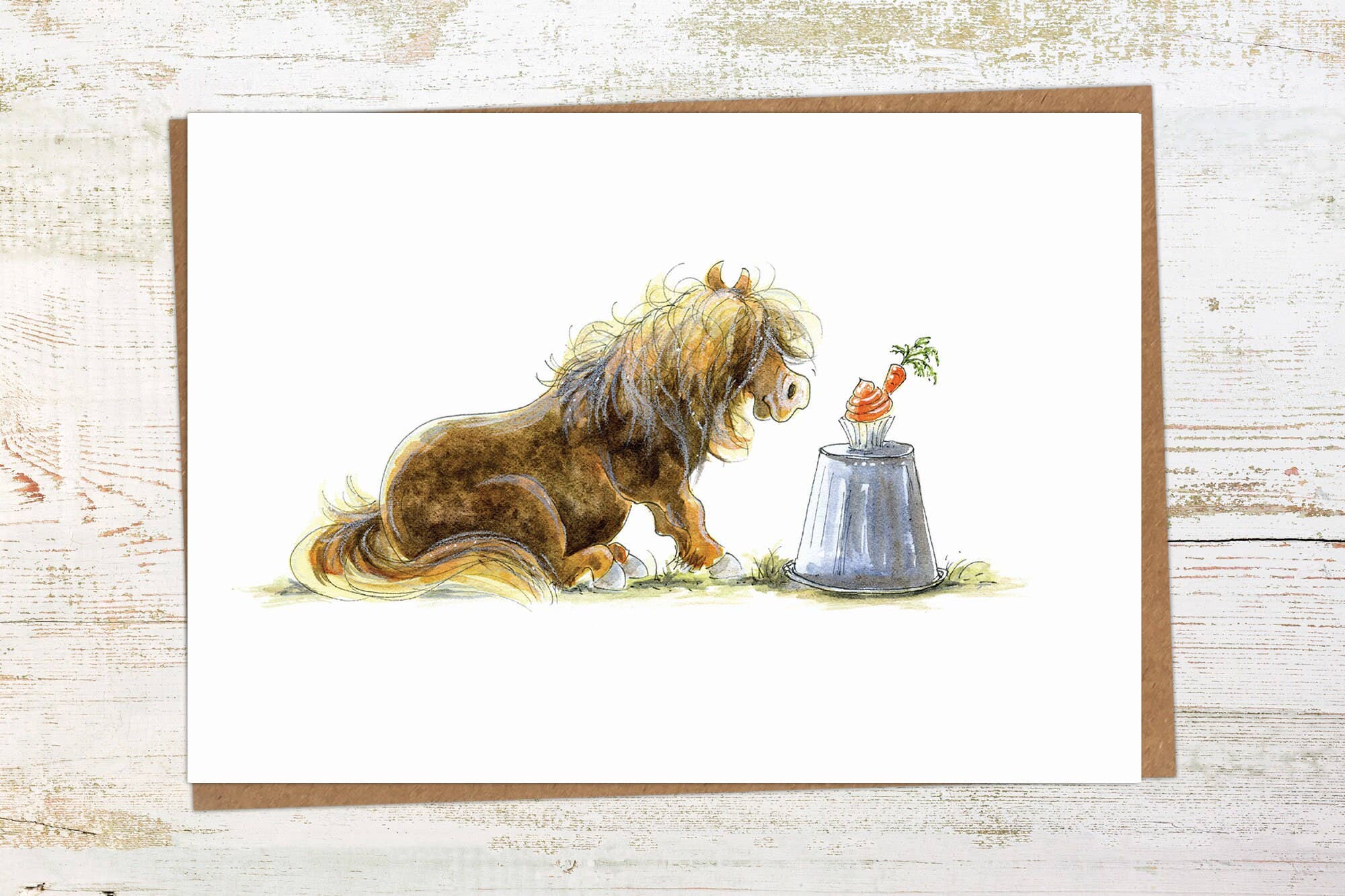 Cupcake Pony Birthday Card Greeting Card