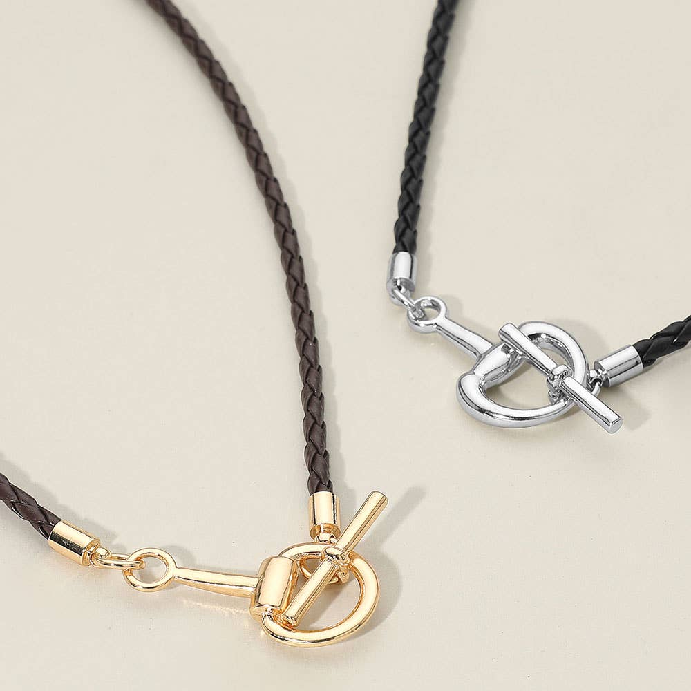 Sensibling Corp. - Meal Horsebit Toggle Accent Braided Cord Necklace