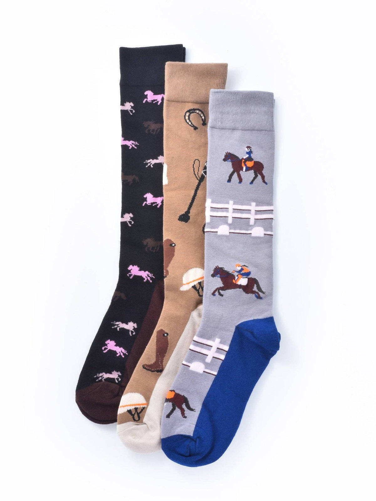 Funkyrel® Atzbranding Limited - Rufia - Horseback Rider Pattern Calf-Length Socks