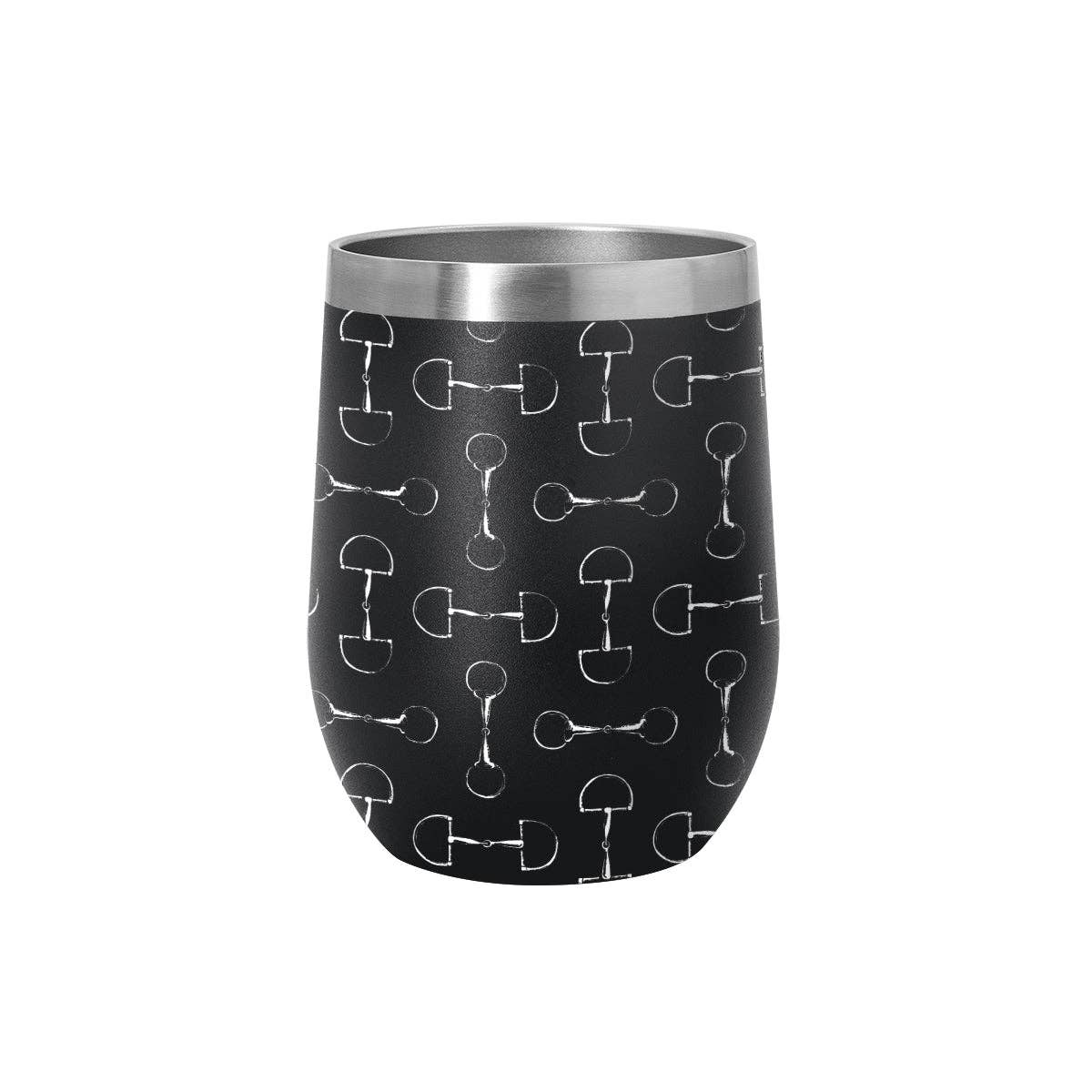 AWST Int'l 12 oz Stainless Steel Wine Tumbler-Lila Vintage Snaffle Bit