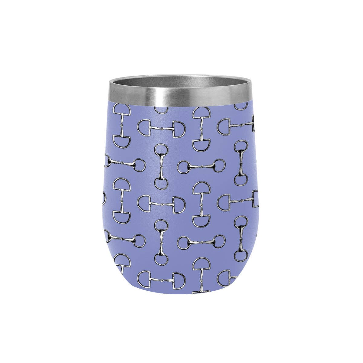 AWST Int'l 12 oz Stainless Steel Wine Tumbler-Lila Vintage Snaffle Bit