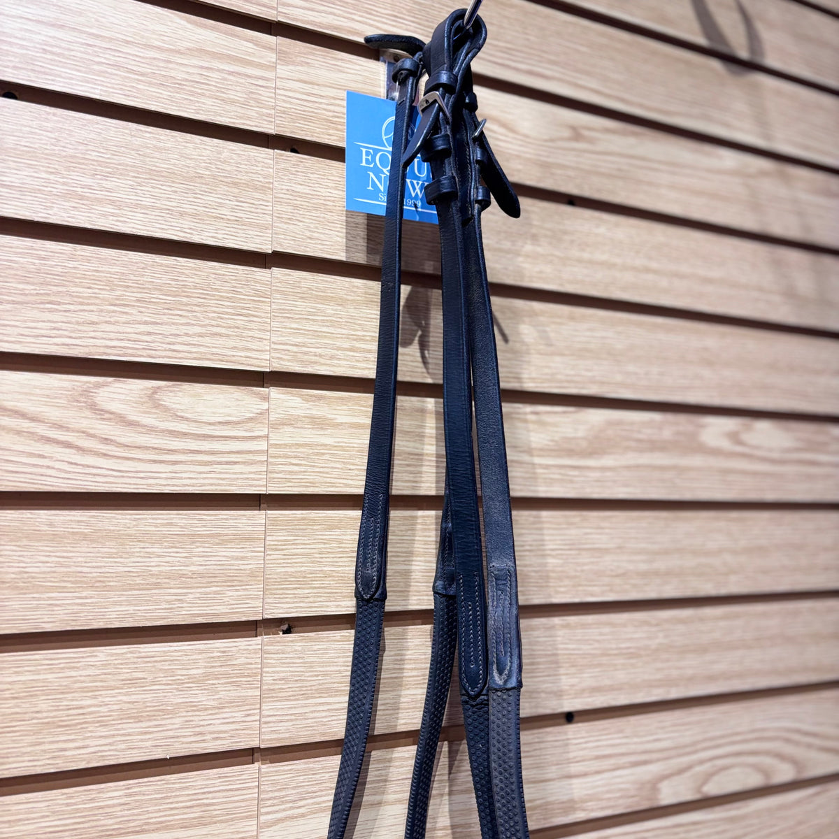 Used 56" Black Bobbys English Tack Rubber Reins