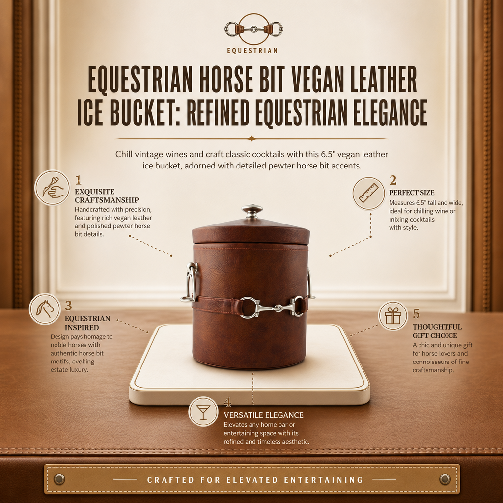 Equestrian Horse Bit Leather Ice Bucket