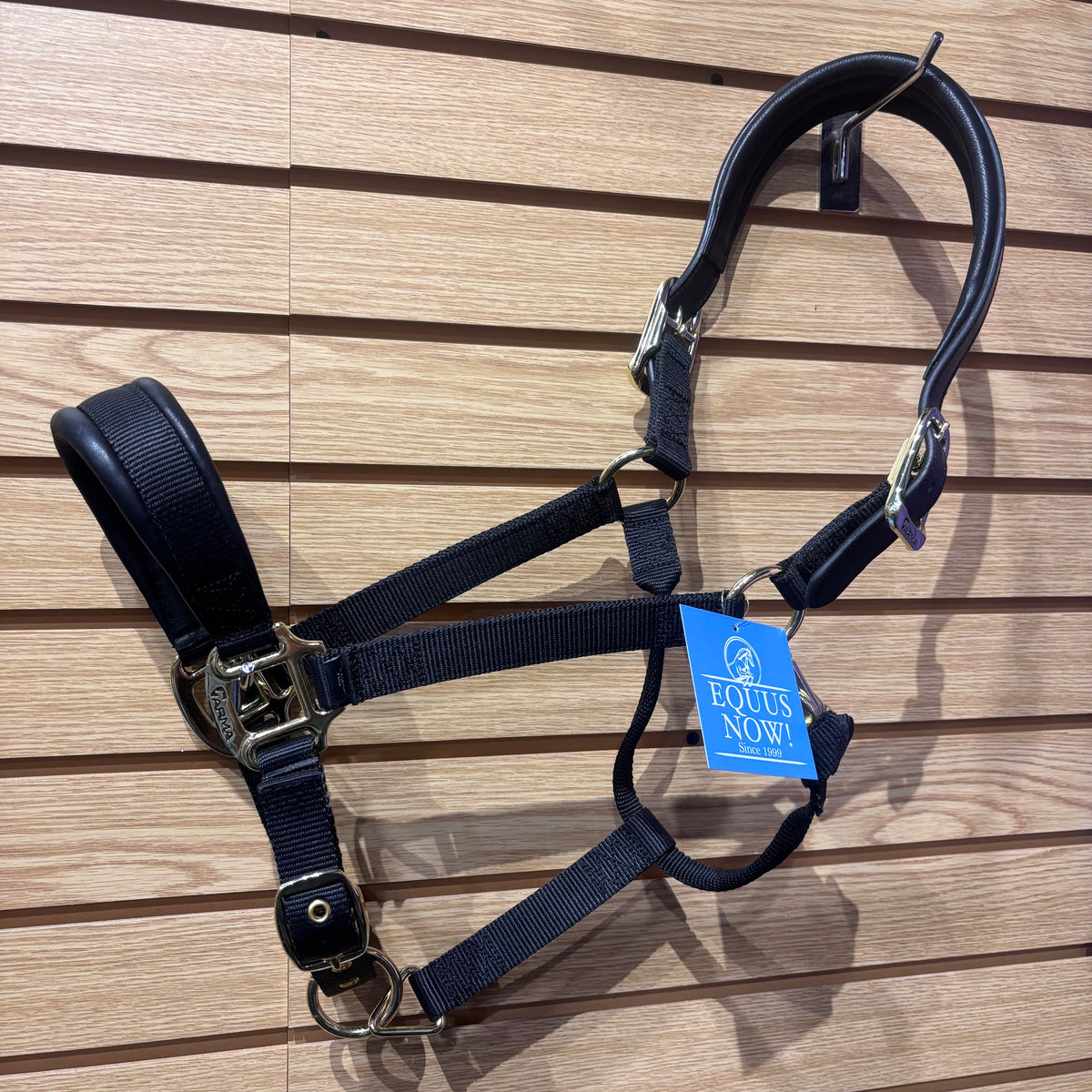 Used Full Black Arma Premium Nylon Halter w Leather Padding