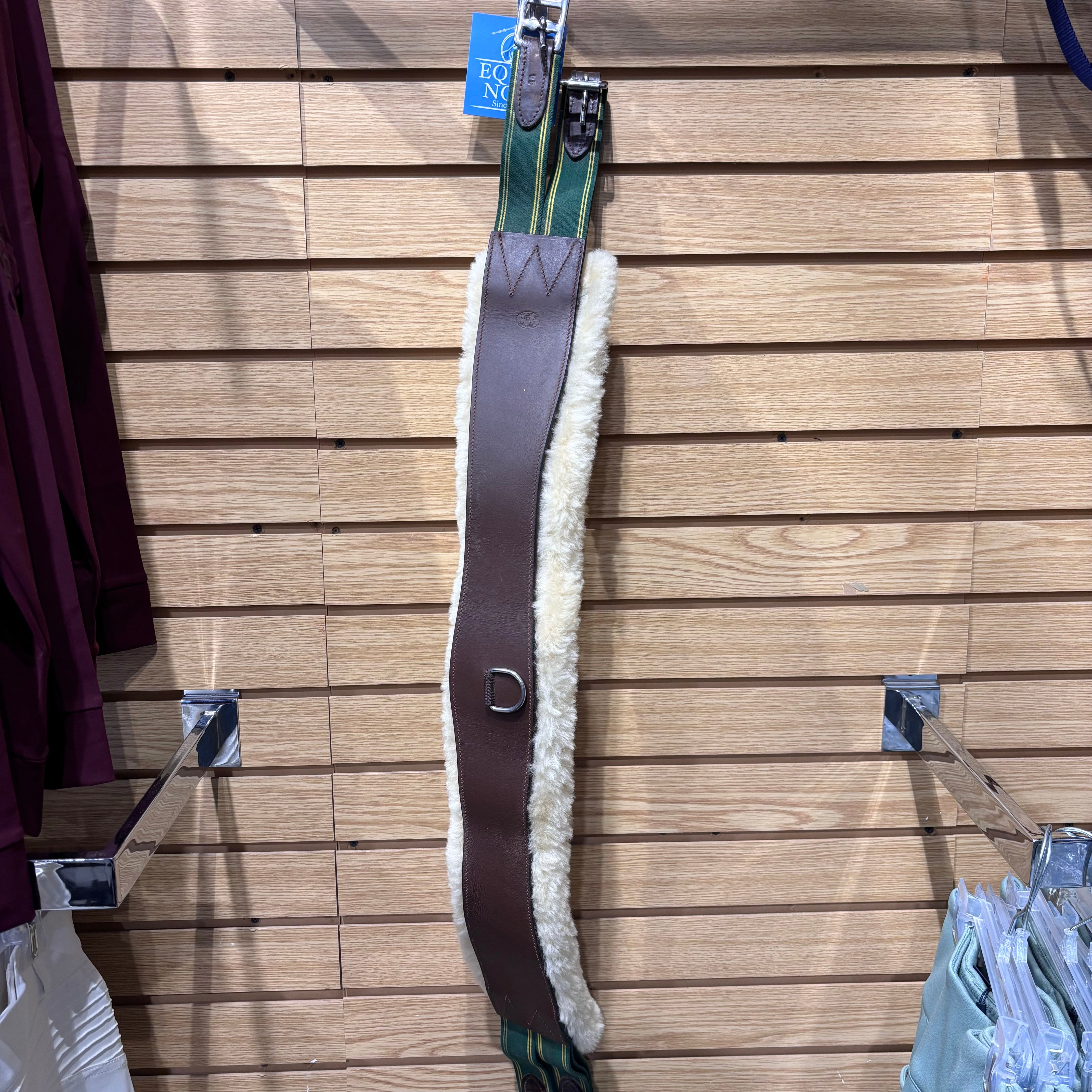 Used 44" HDR Brown Leather Girth with Removable Fleece