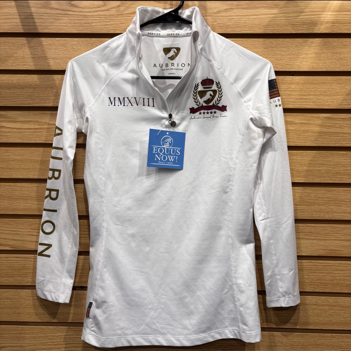 Used XS White Aubrion 1/4 Zip Technical Shirt