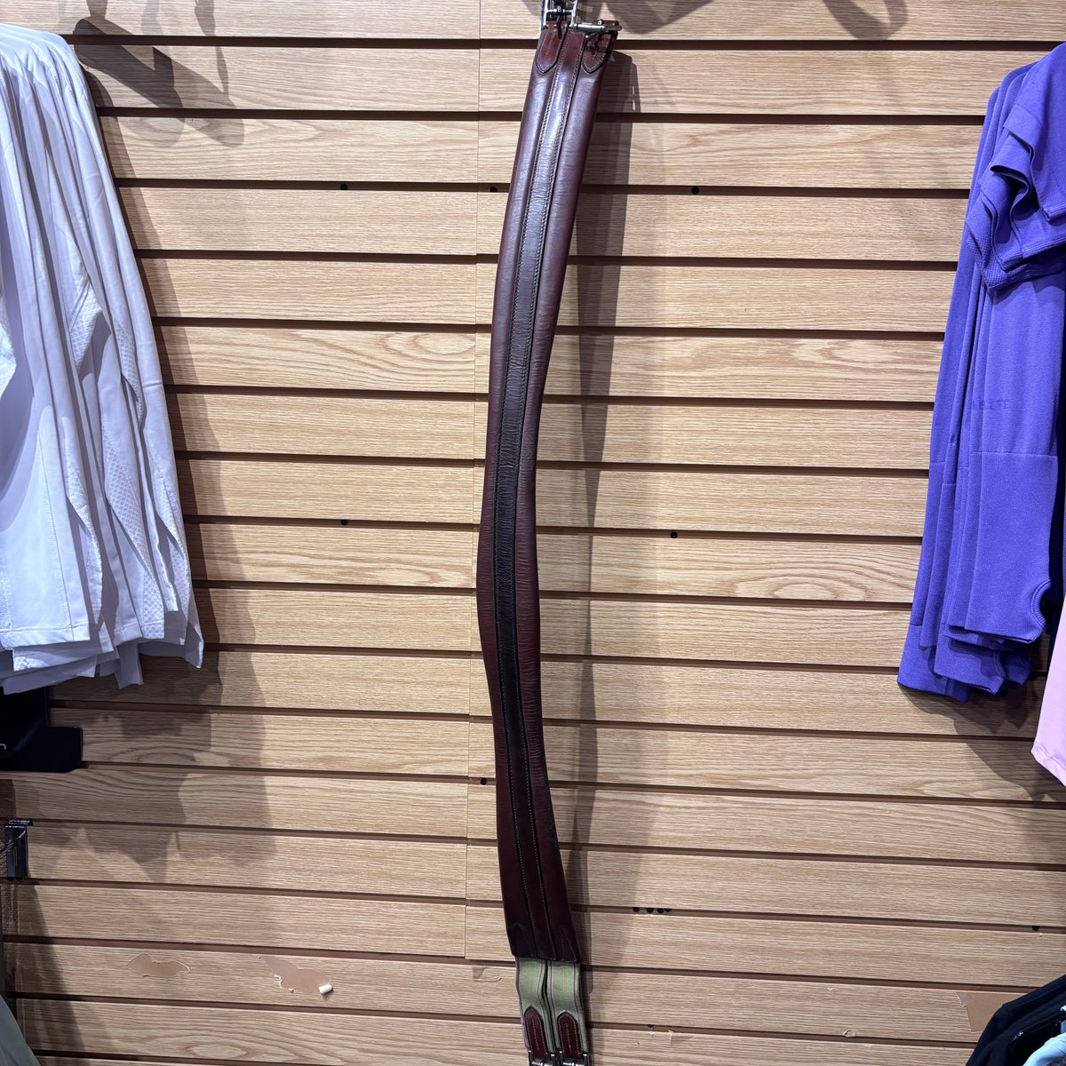 Used 50" Brown Leather Girth Elastic One Side