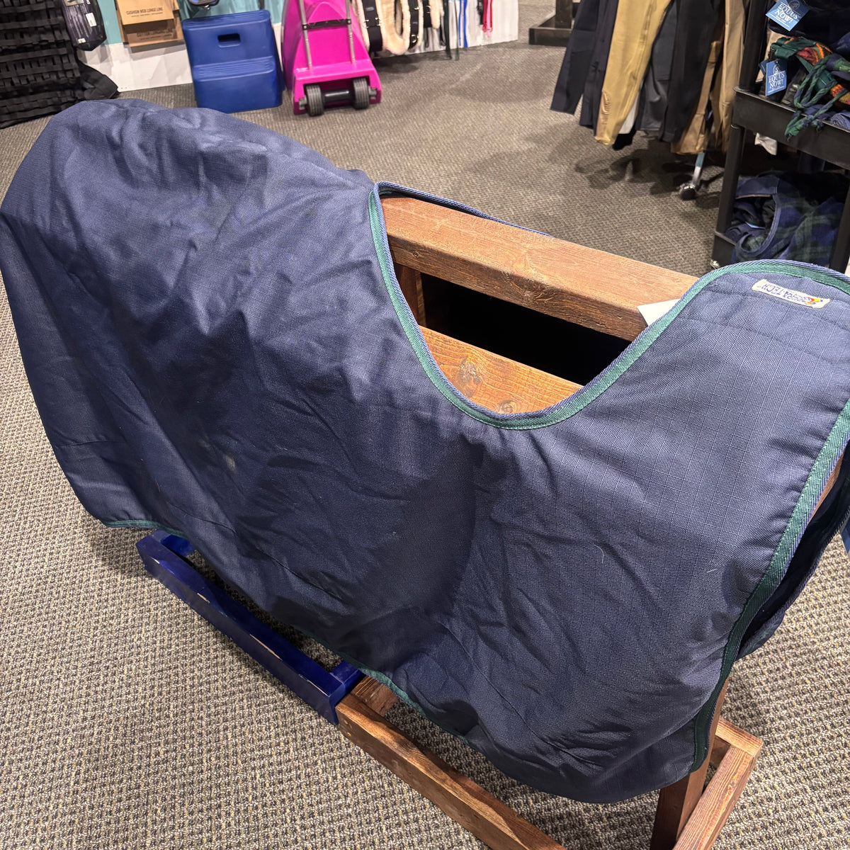 Used 60" Navy DuraTech Fleece Lined Quarter Sheet