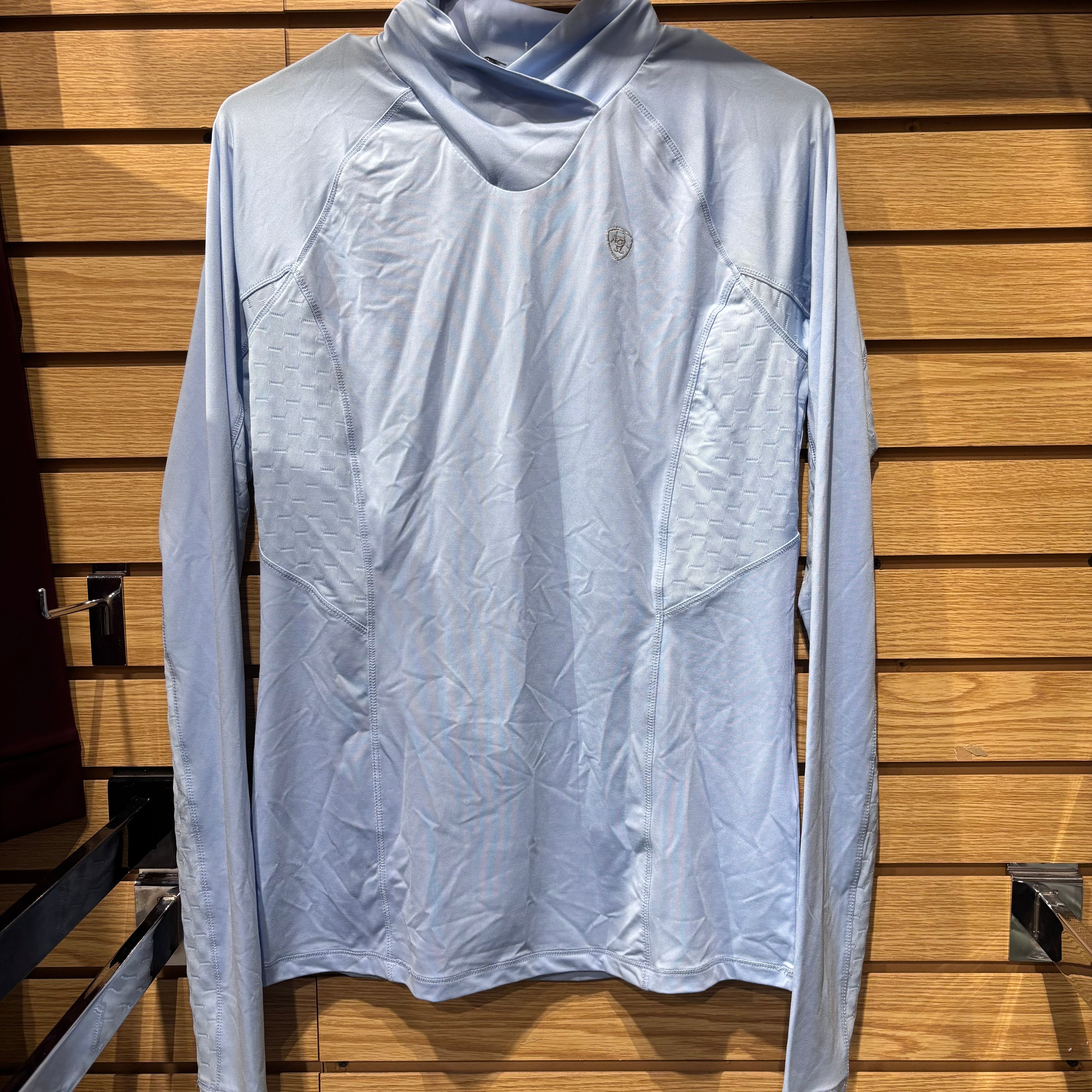 Used Medium Baby Blue Ariat Tek Mock Neck Sun Shirt