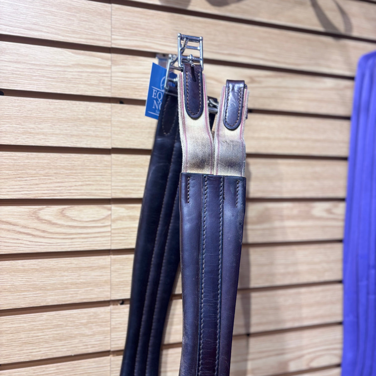Used 48" Brown Elastic One Side Leather Girth