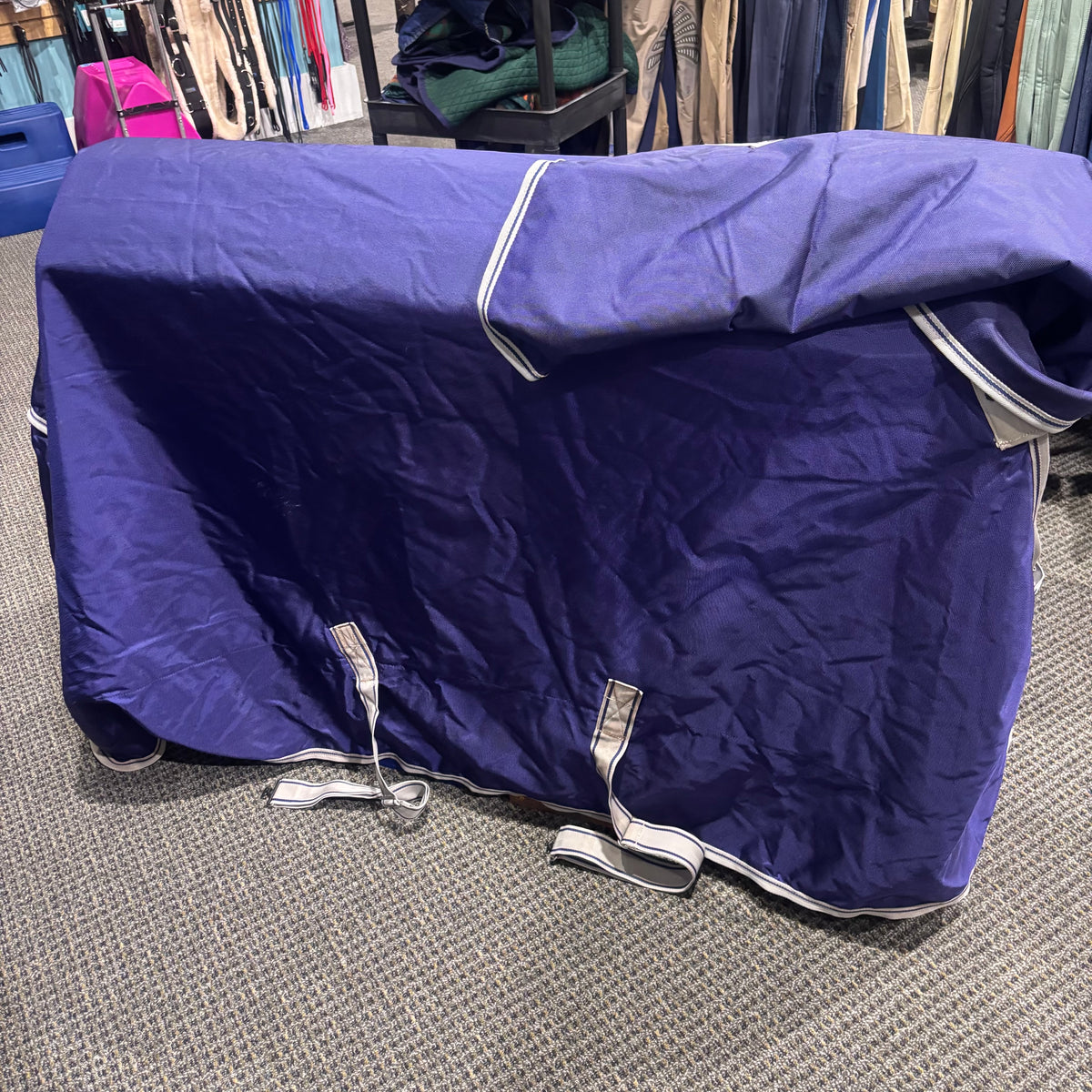 Used 81" Blue Bucas Atlantic Medium Turnout w Detachable Neck