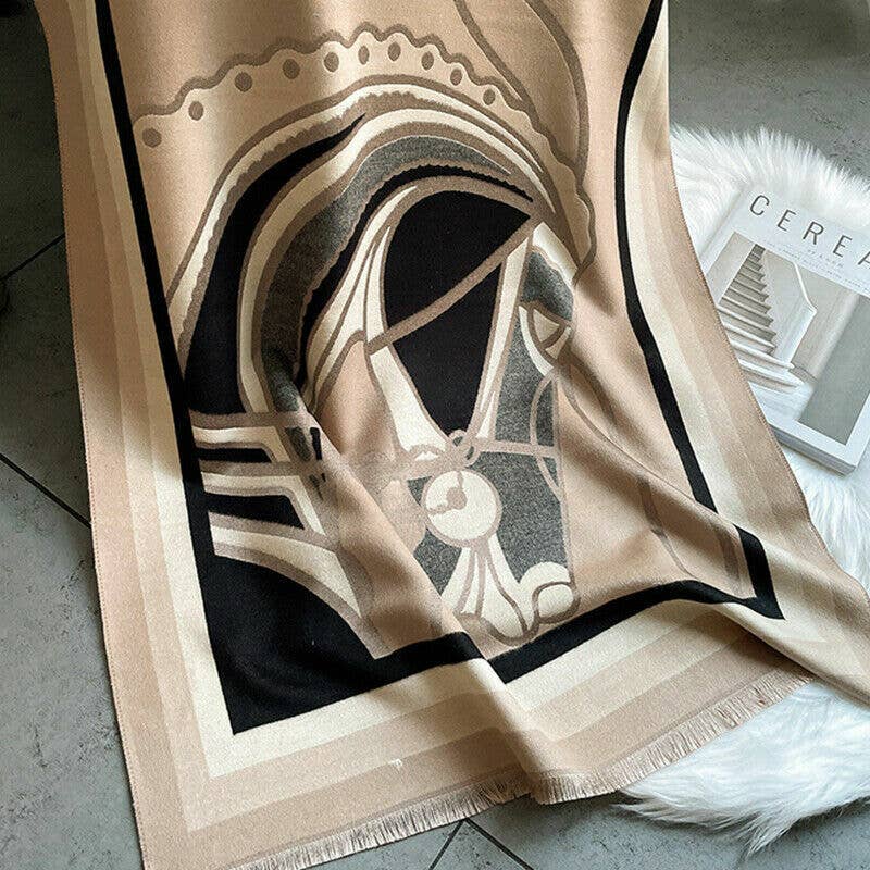 Winding River - Equestrian Black / Gray Mane Reversible Wrap – Artisan Shawl