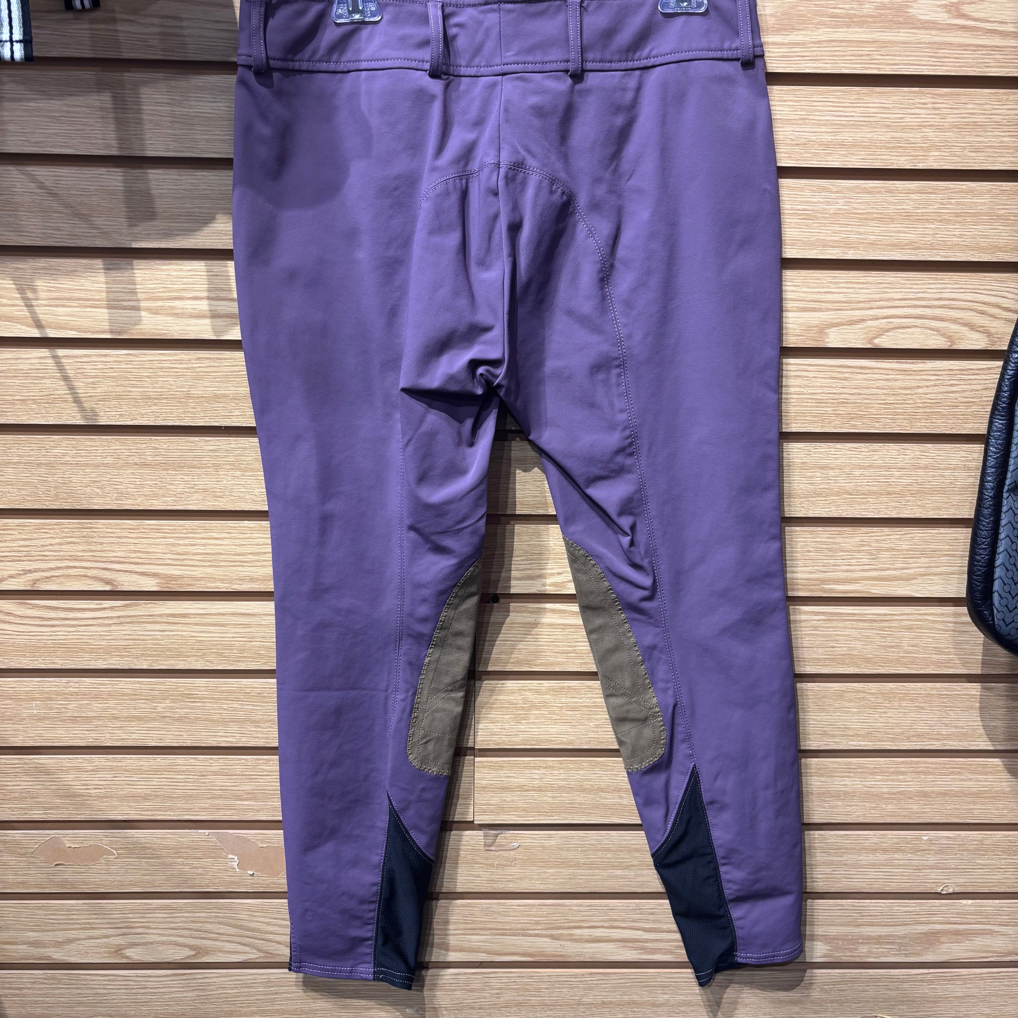 Used 32R RJ Classics Plum Knee Patch Breeches
