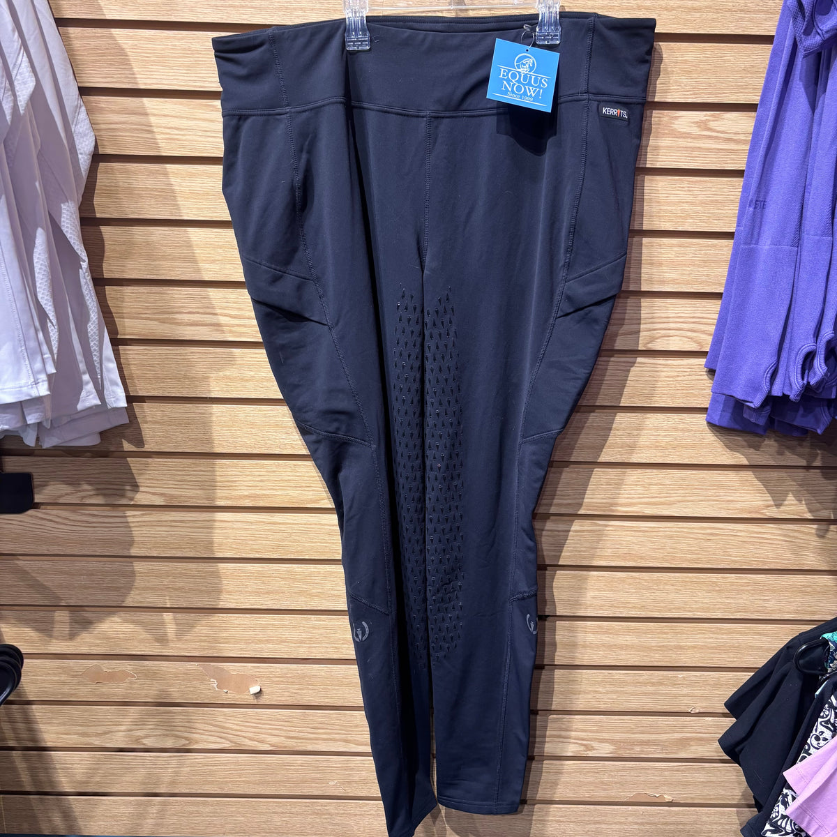 Used 2XL Black Kerrits Full Leg Silicone Tights
