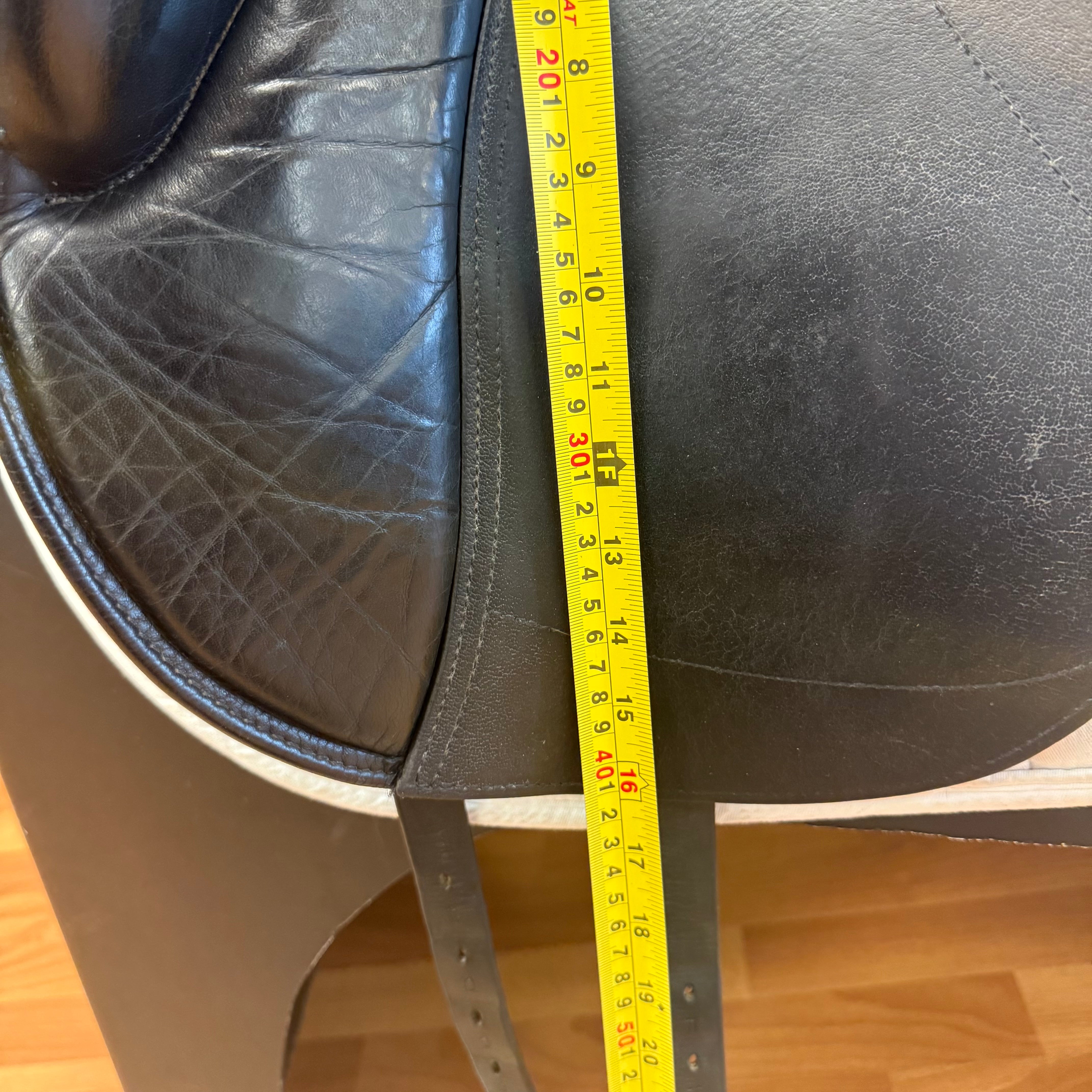 Used Custom Saddlery Wolfgang Solo Dressage Saddle 18" Wide Tree
