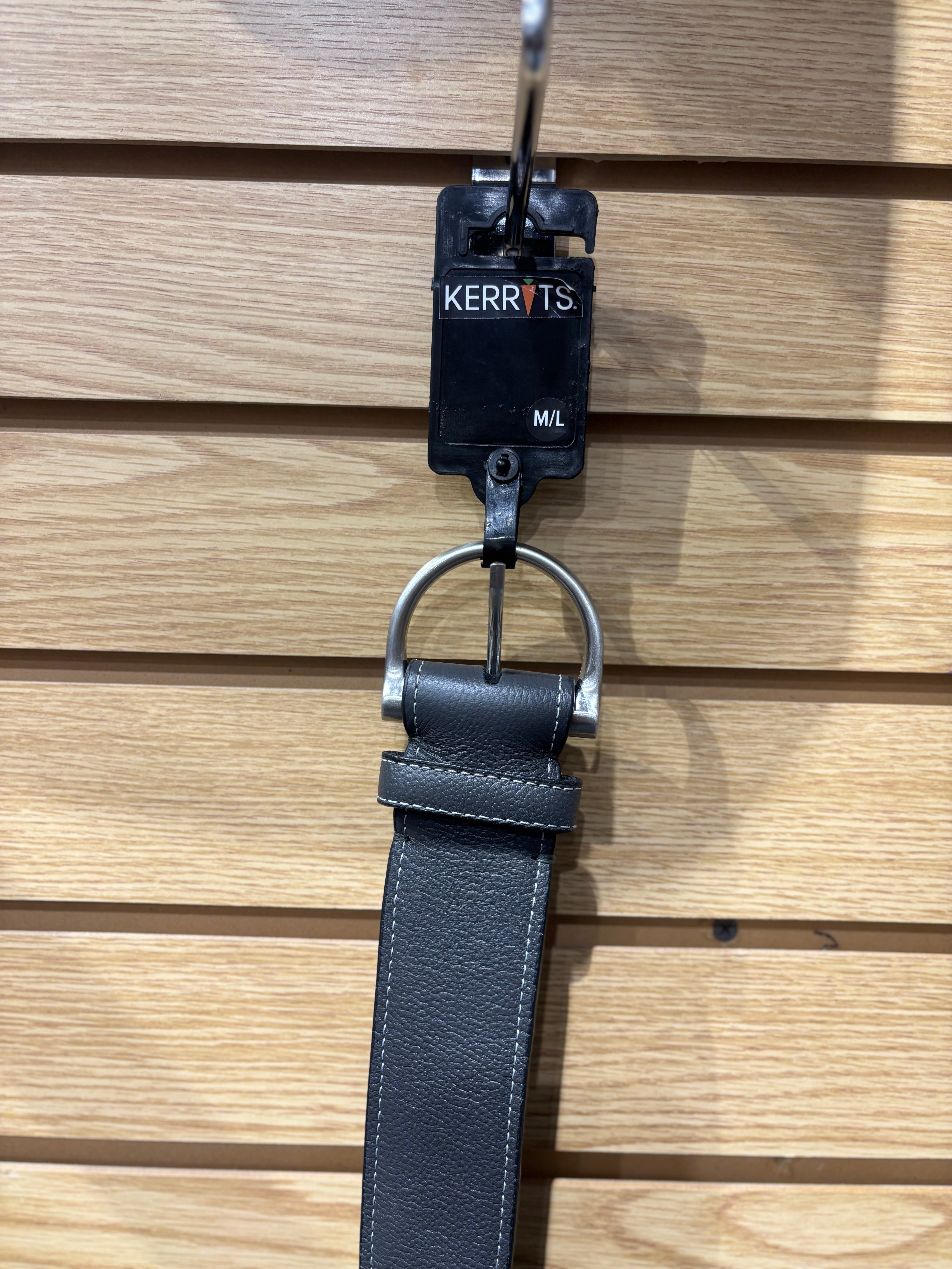 Used M/L Grey Leather Kerrits Belt