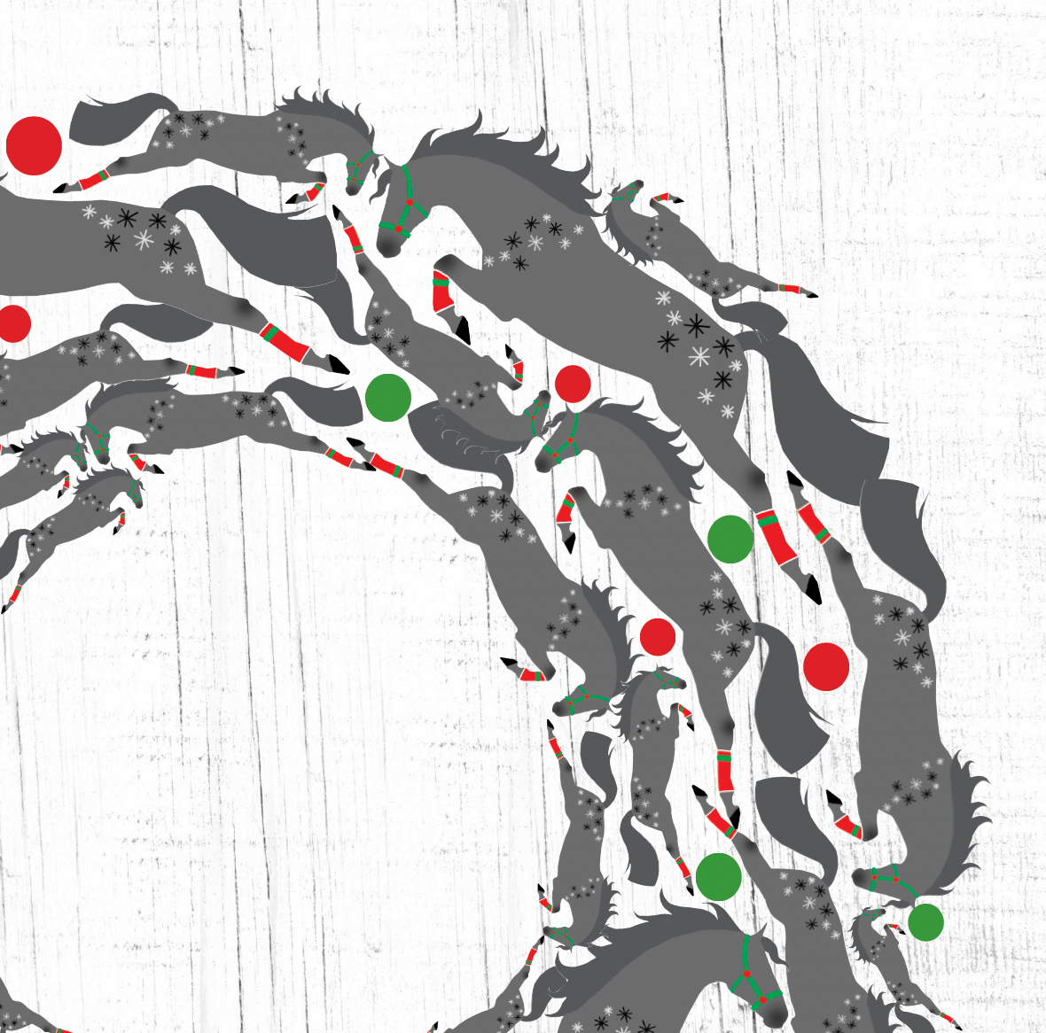 Horse Hollow Press - Horse Christmas Card / Wreath Jump / Holiday Greeting Card