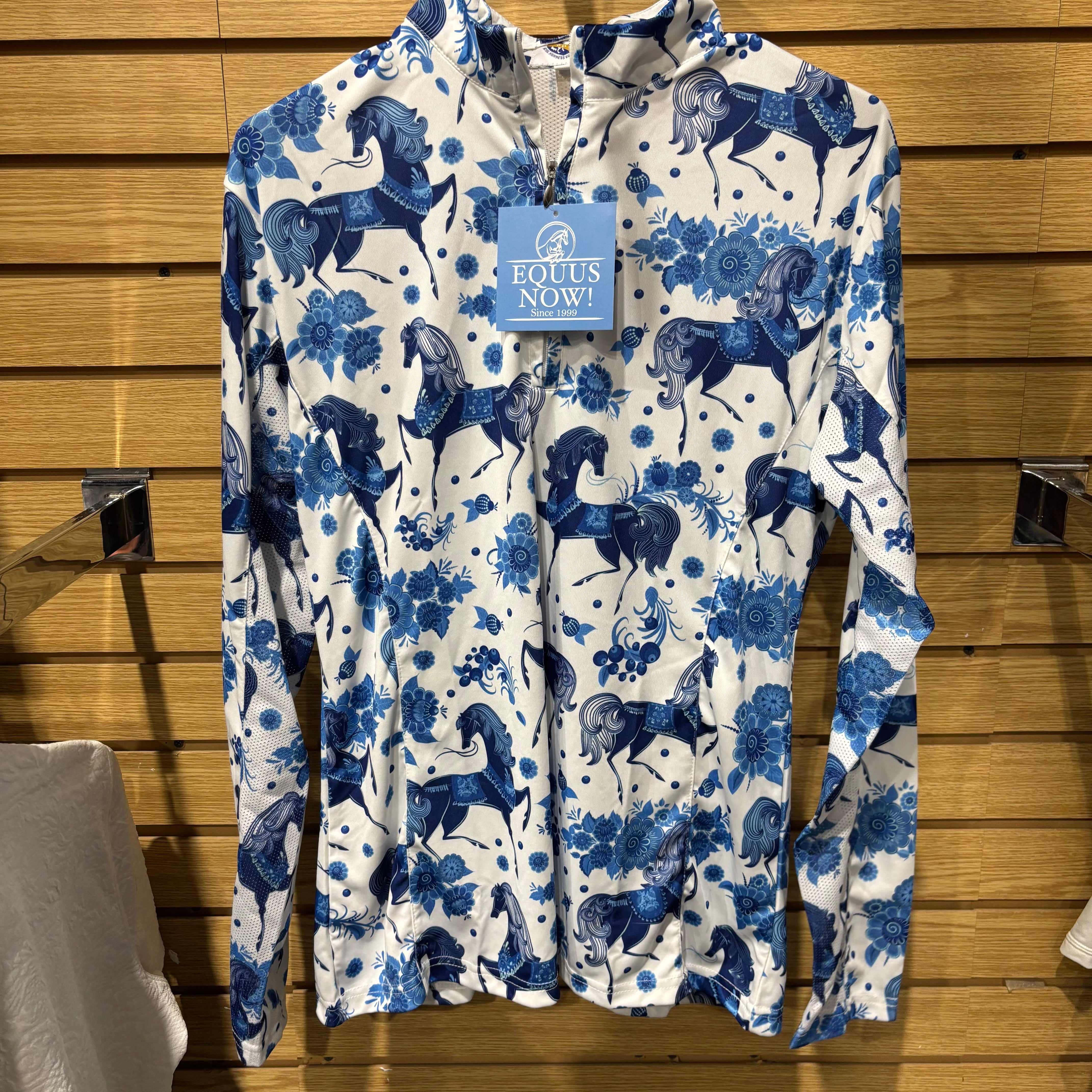 Used Large Blue/White Royal Highness Patterned Sun Shirt