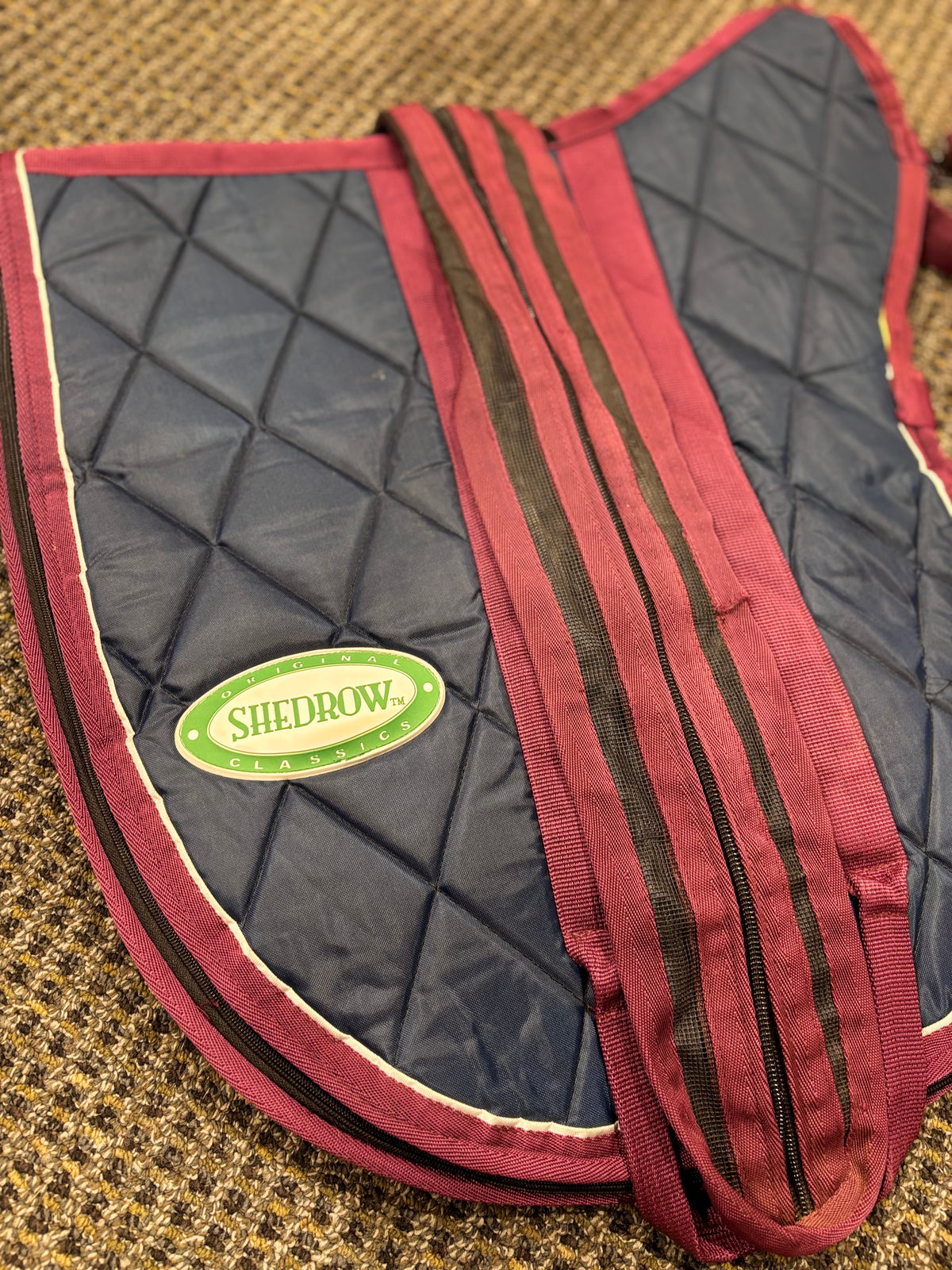 Used Navy/Red Shedrow Saddle Bag