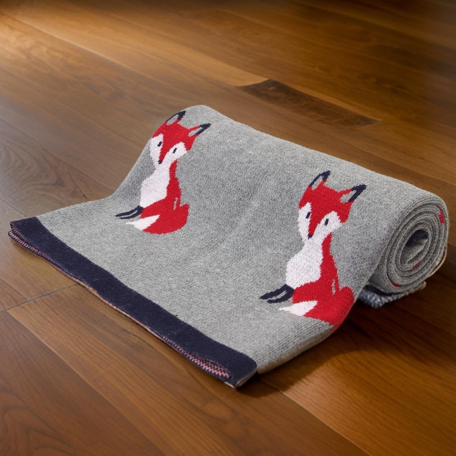 Equestrian Fox Cotton Baby Blanket