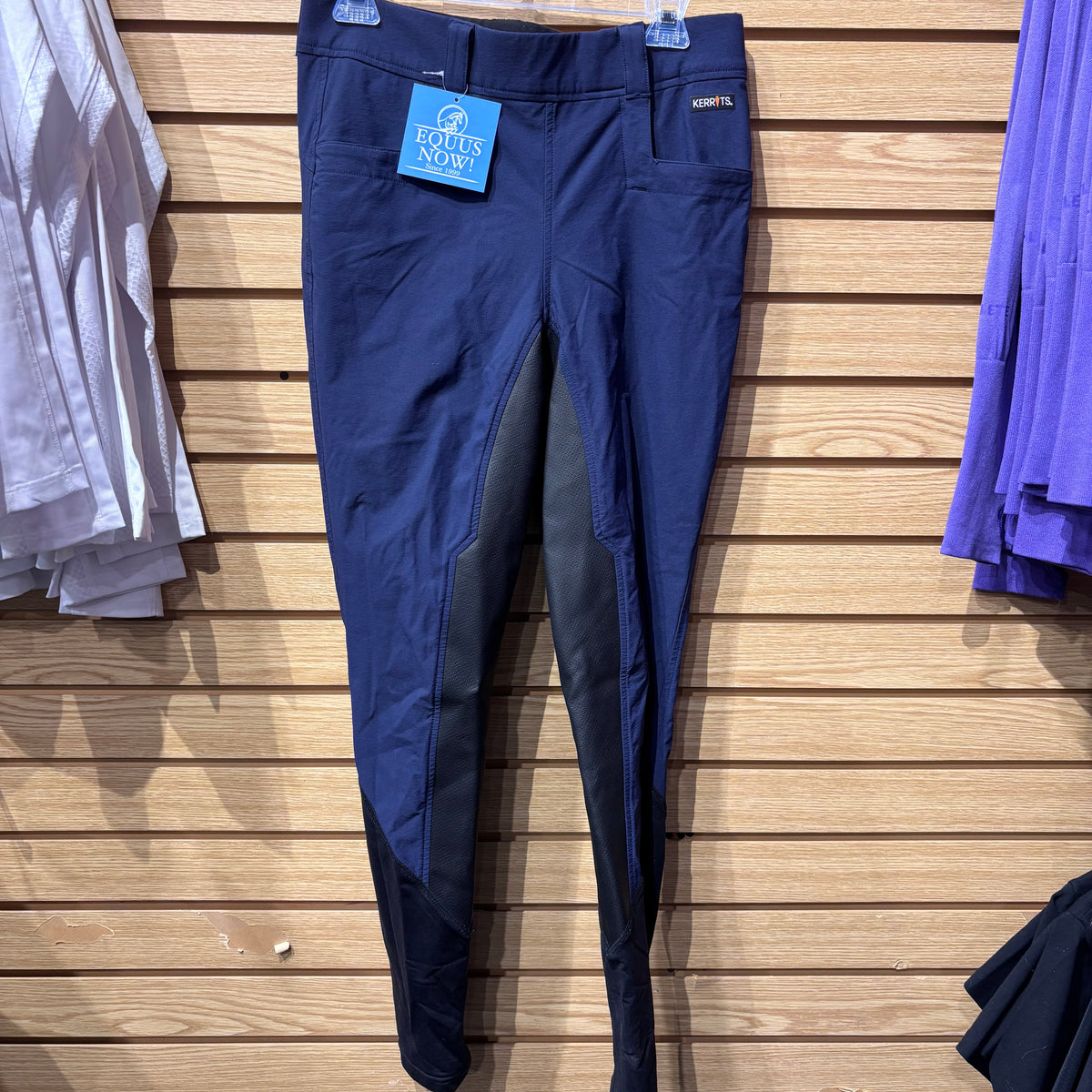Used Large Navy Kerrits Griptek Full Seat Breeches