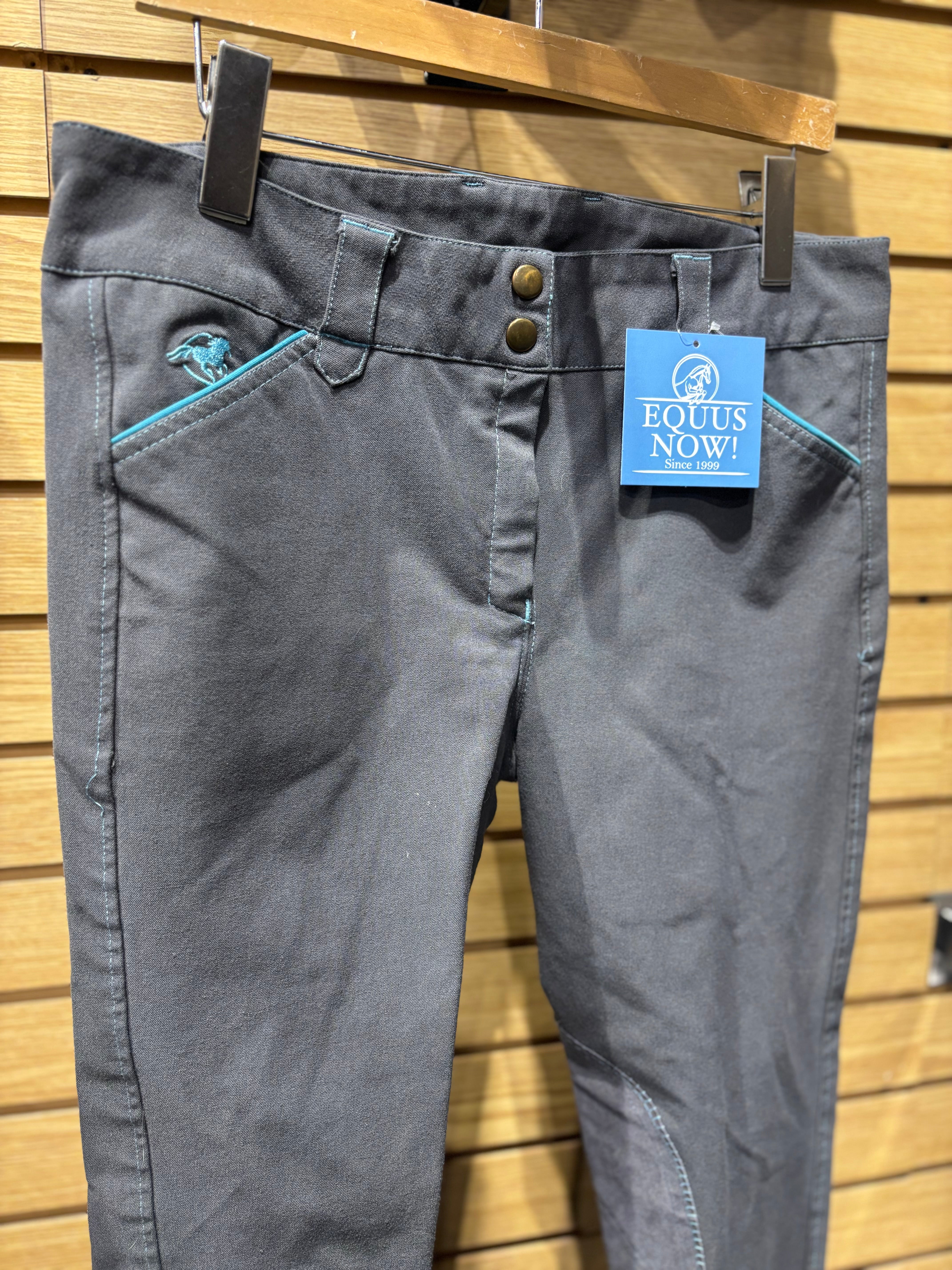 Used SmartPak Piper Breeches 32L Grey/Blue