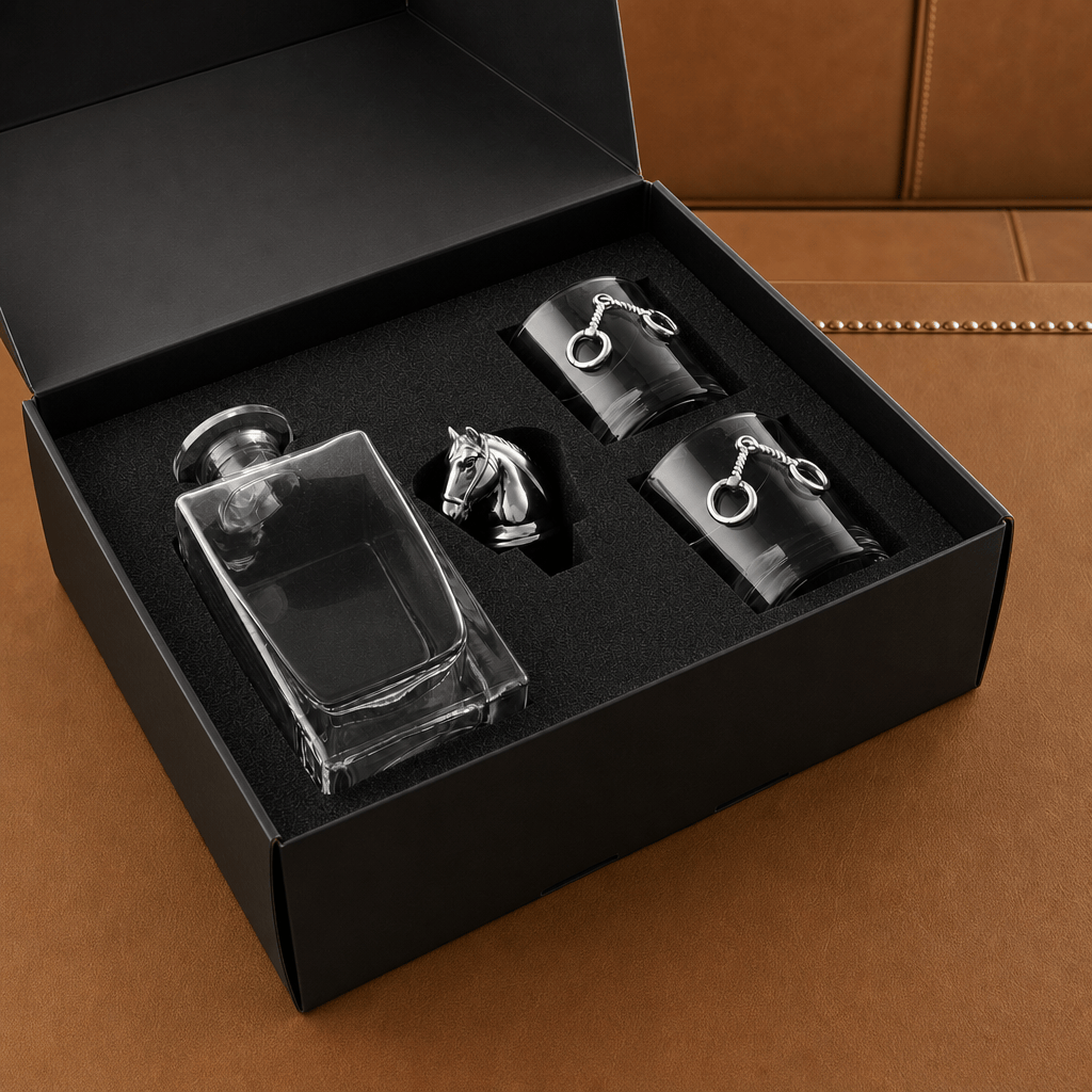 Equestrian Decanter Set with Glasses