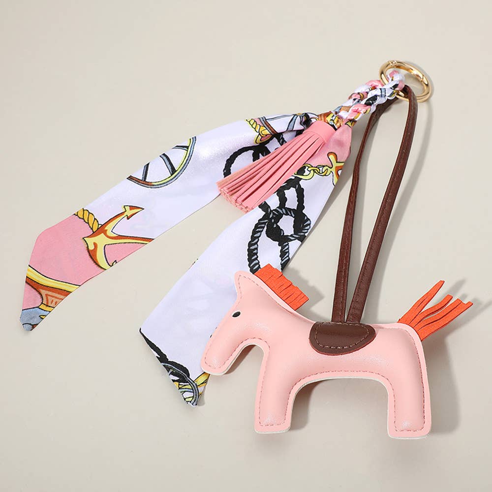 Sensibling Corp. - Faux Leather Horse Tassel Scarf Keychain / Bag Charm